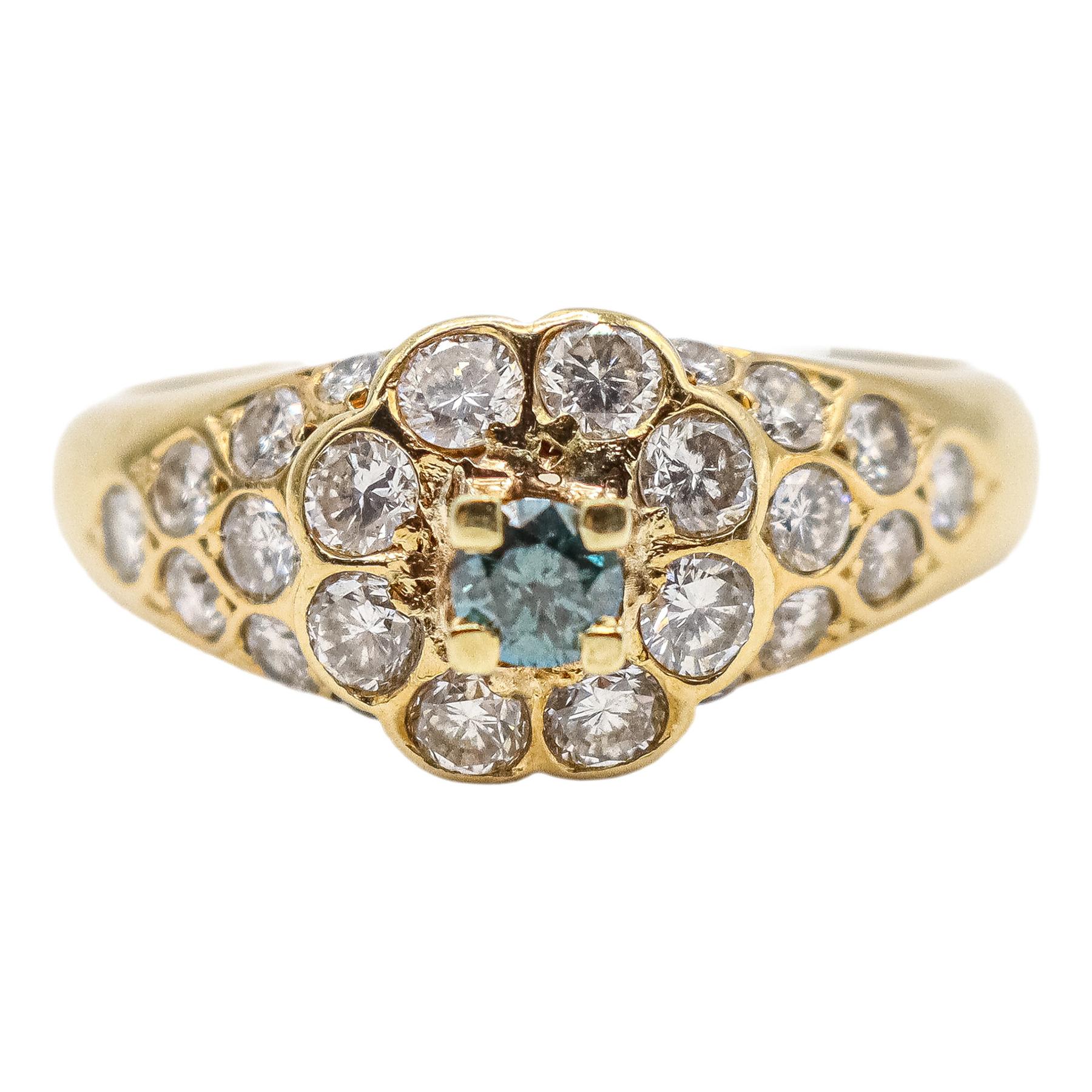 ANILLO CON DIAMANTE FANCY AZUL