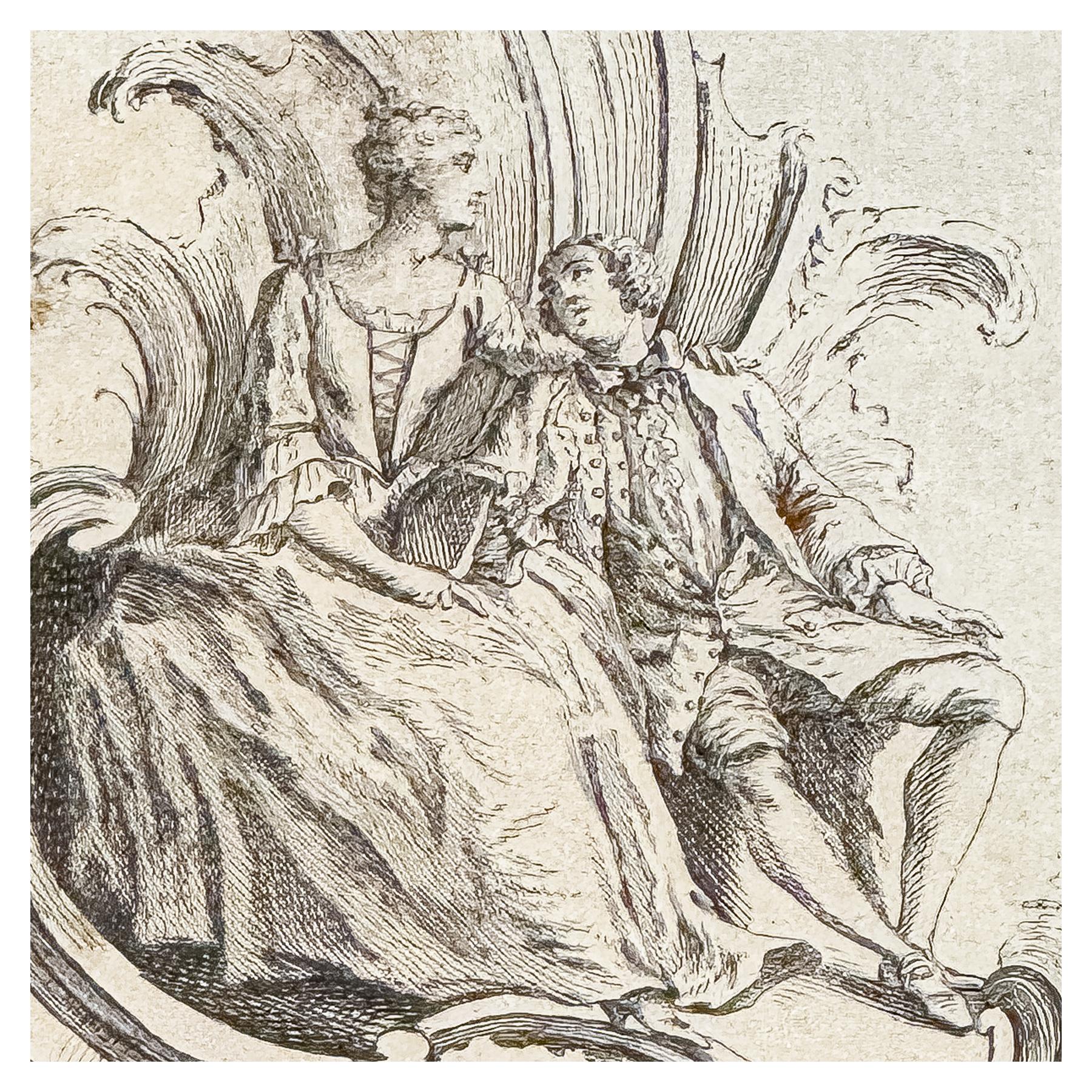 PAREJA DE GRABADOS FRANCESES CIRCA 1800