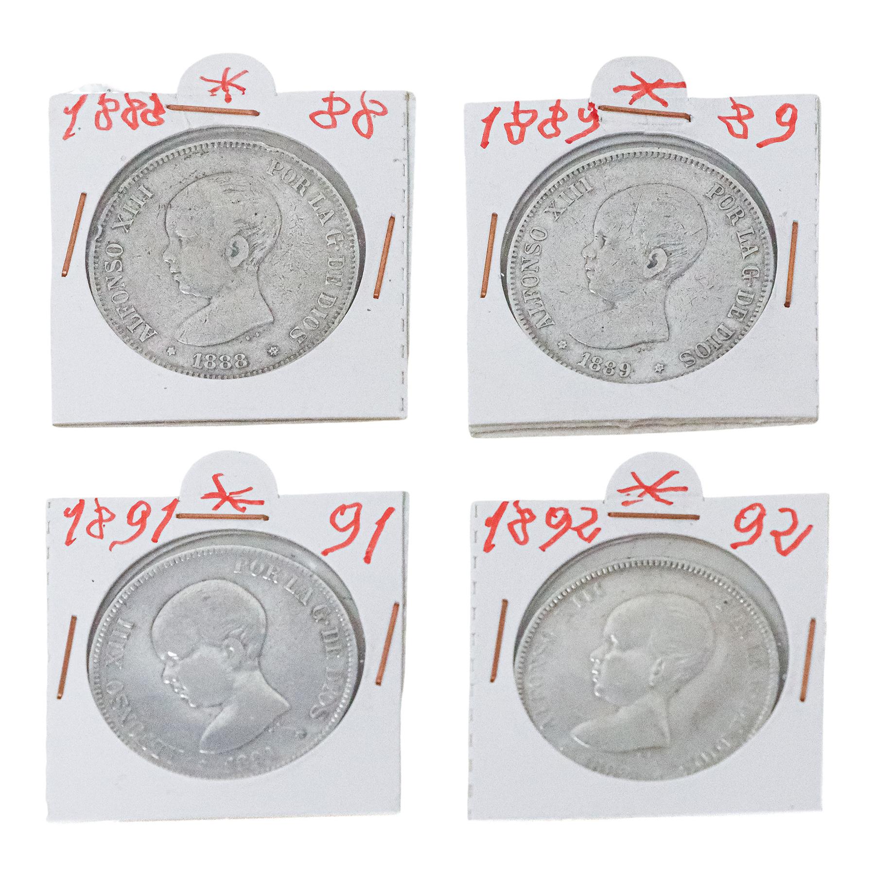 CUATRO DUROS DE PLATA DE ALFONSO XIII