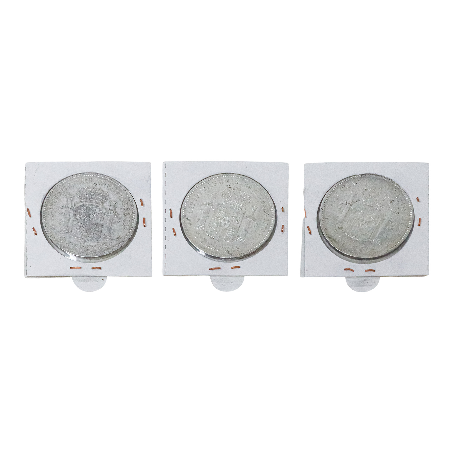 TRES DUROS DE PLATA DE ALFONSO XII