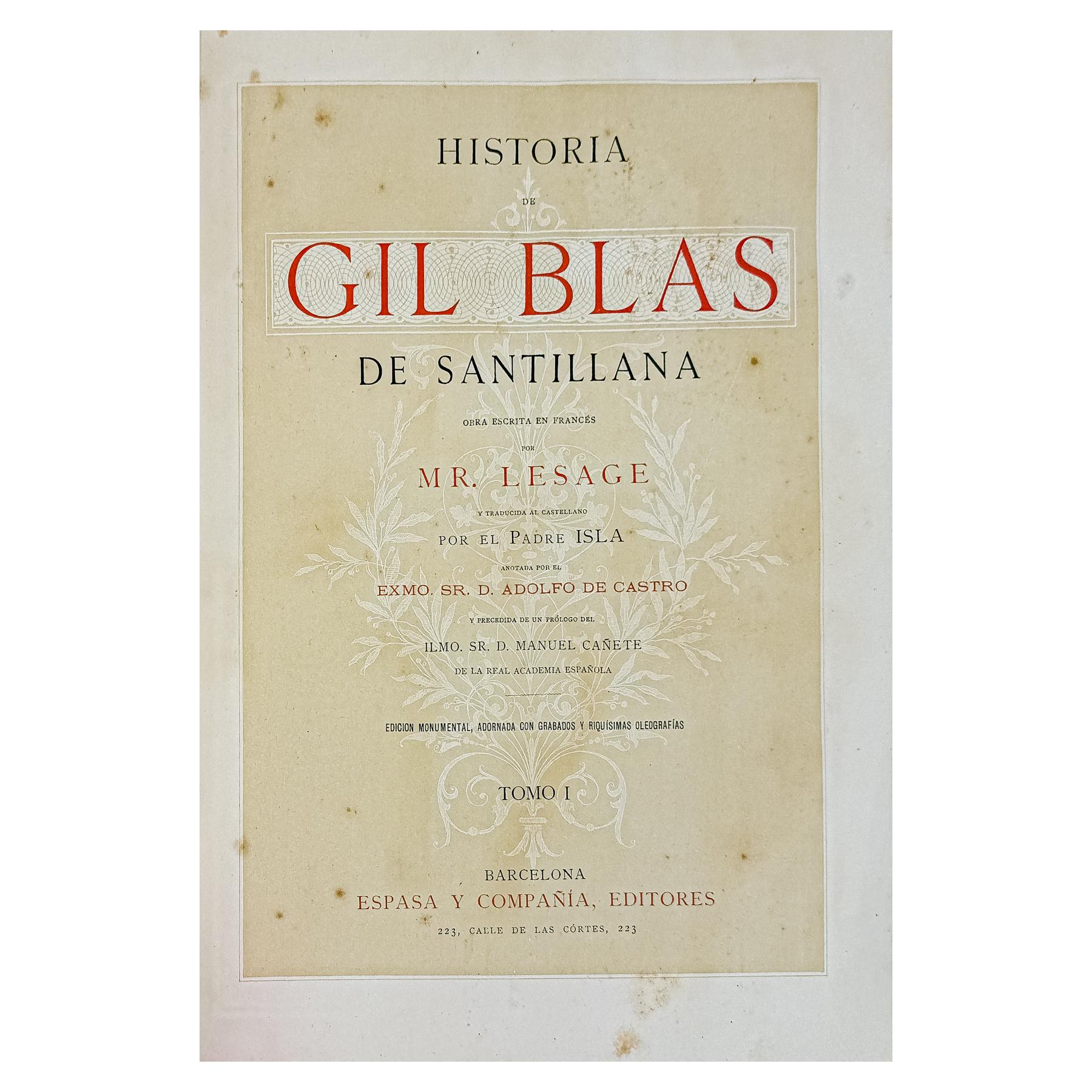 HISTORIA DE GIL BLAS DE SANTILLANA