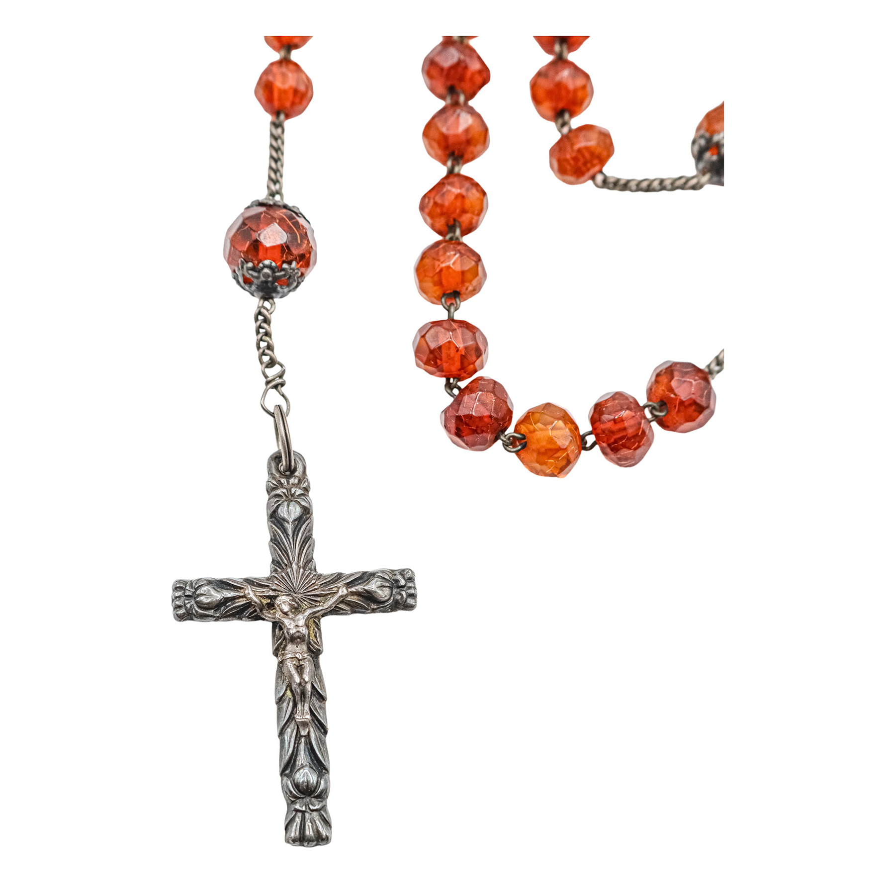 ROSARIO EN PLATA Y COPAL DE LOS AÑOS 30-40