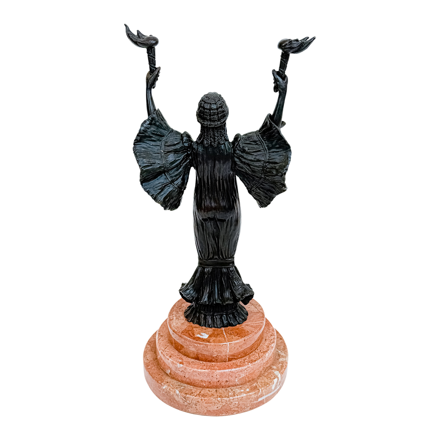 BRONCE DAMA ANTORCHAS DEL ÚLTIMO CUARTO DE SIGLO XX