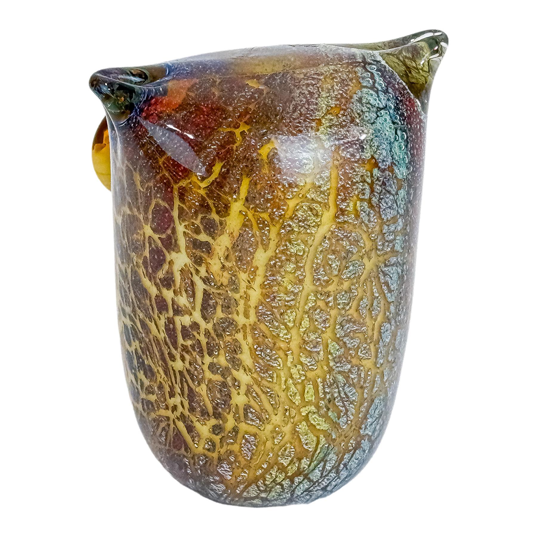 BUHO EN CRISTAL DE MURANO  DEL ÚLTIMO CUARTO DE SIGLO XX