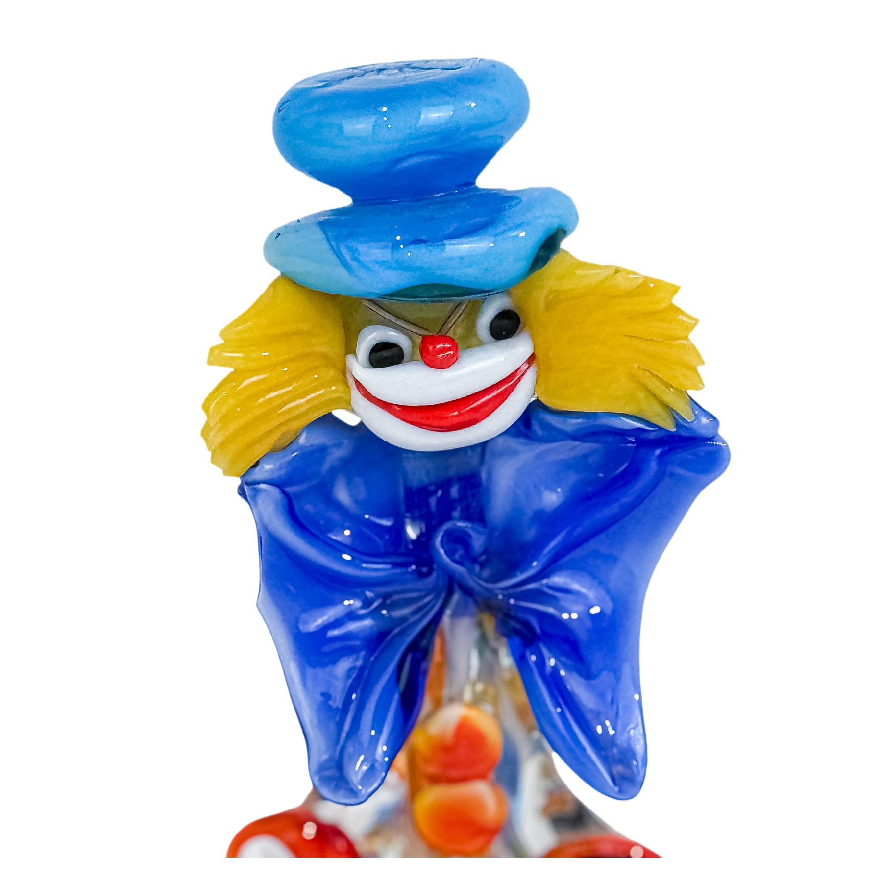 PAYASO DE CRISTAL MURANO DEL ÚLTIMO CUARTO DE SIGLO XX