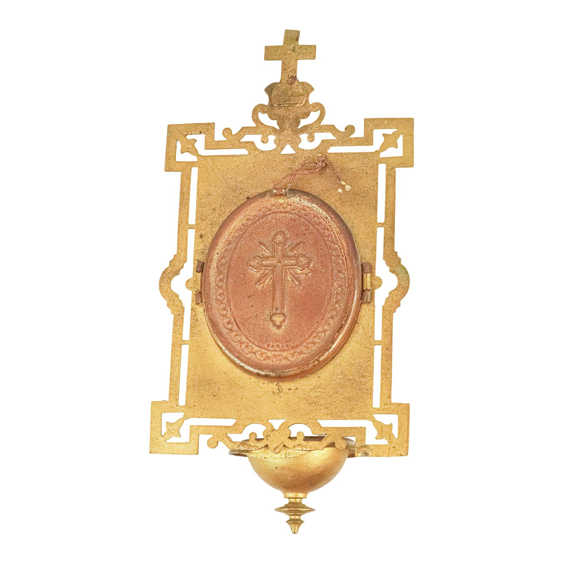 BENDITERA Y MEDALLÓN RELIGIOSO DE FINALES DEL S.XIX