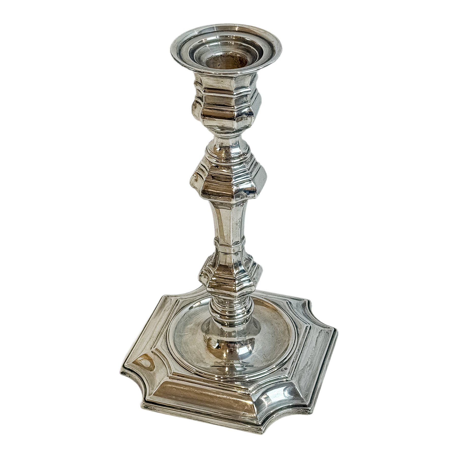 CANDELERO DE PLATA DEL ÚLTIMO TERCIO DE SIGLO XX
