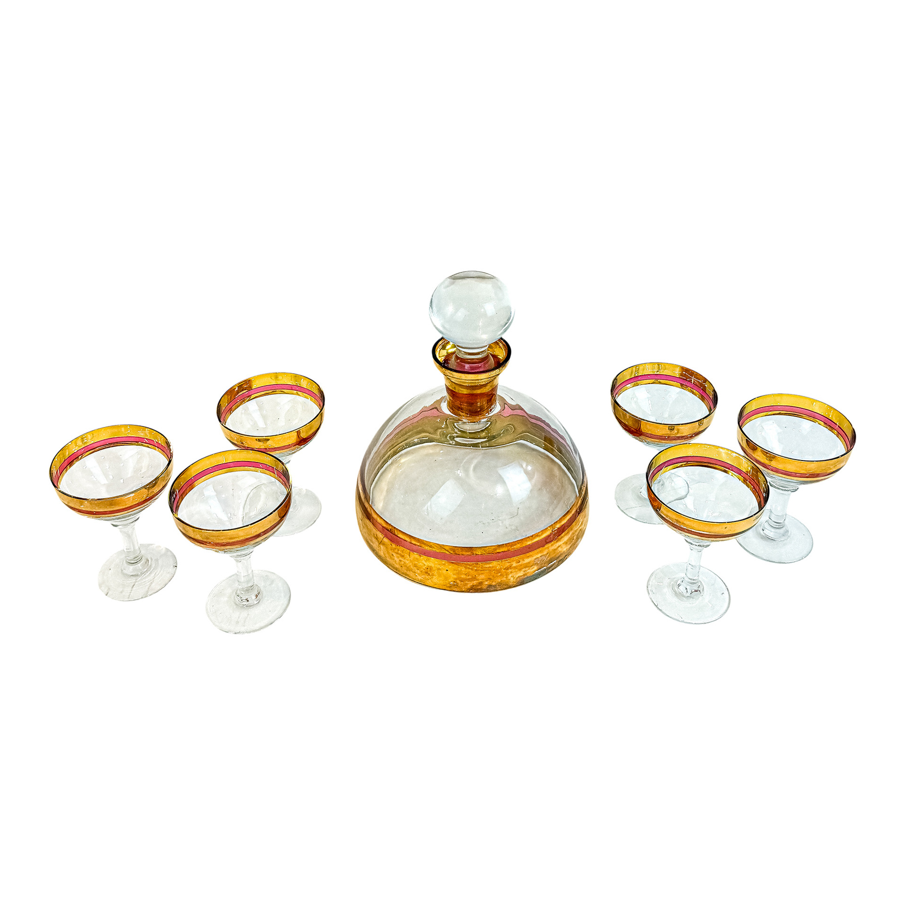 CONJUNTO LICORERO EN CRISTAL DE LA SEGUNDA MITAD DEL S.XX