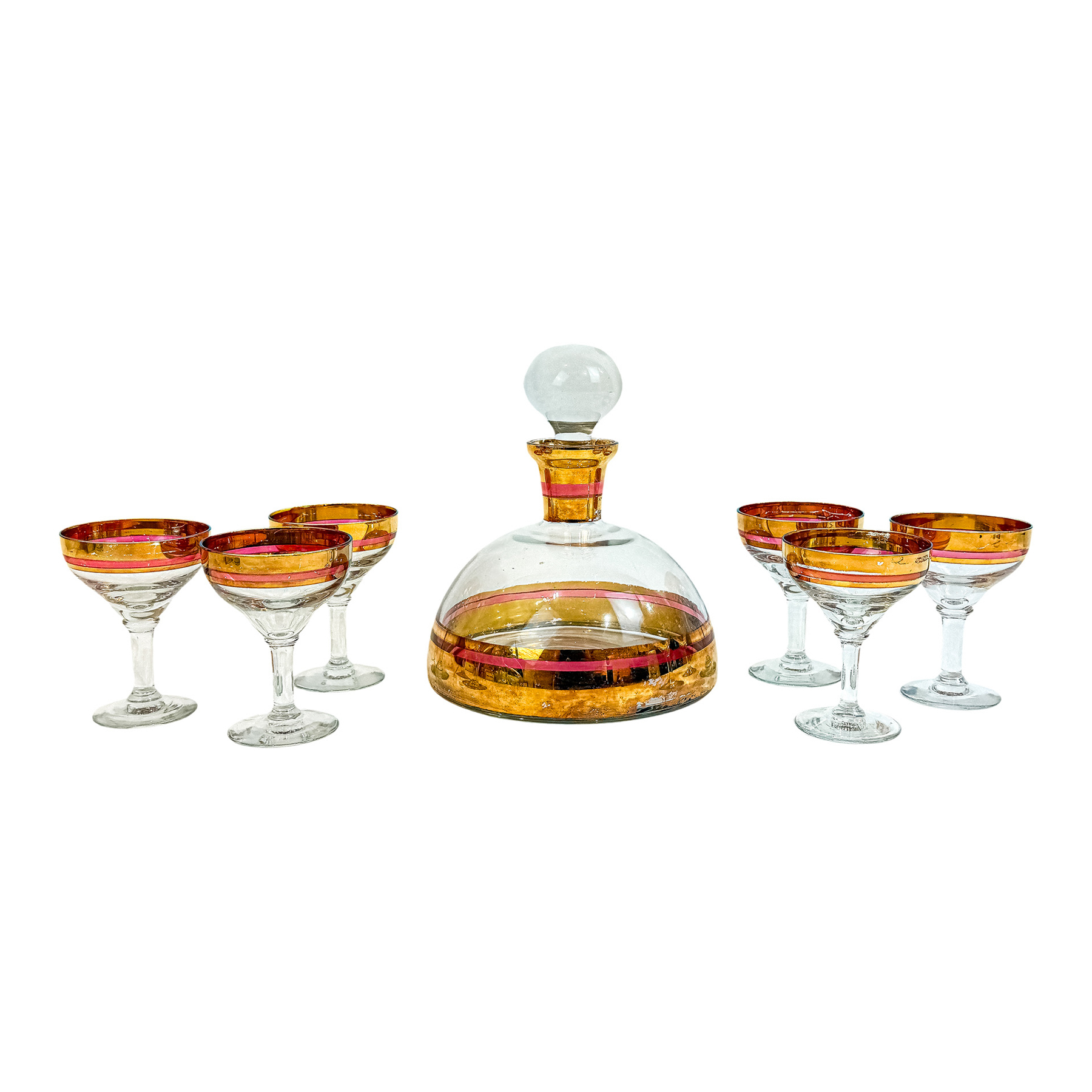 CONJUNTO LICORERO EN CRISTAL DE LA SEGUNDA MITAD DEL S.XX