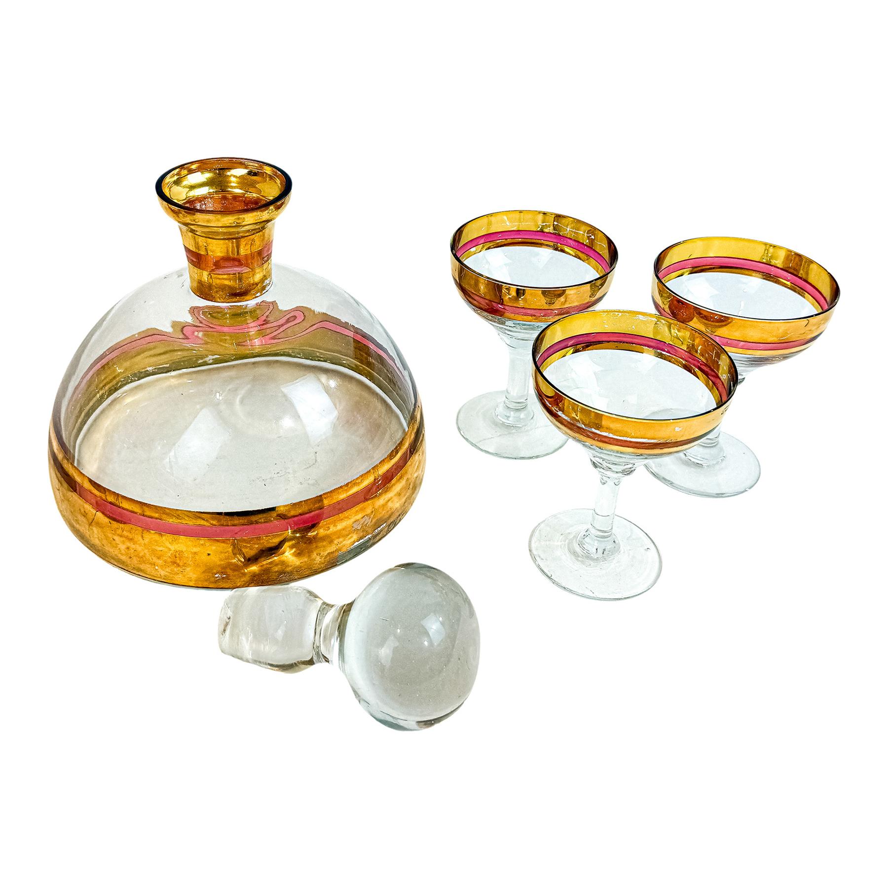CONJUNTO LICORERO EN CRISTAL DE LA SEGUNDA MITAD DEL S.XX