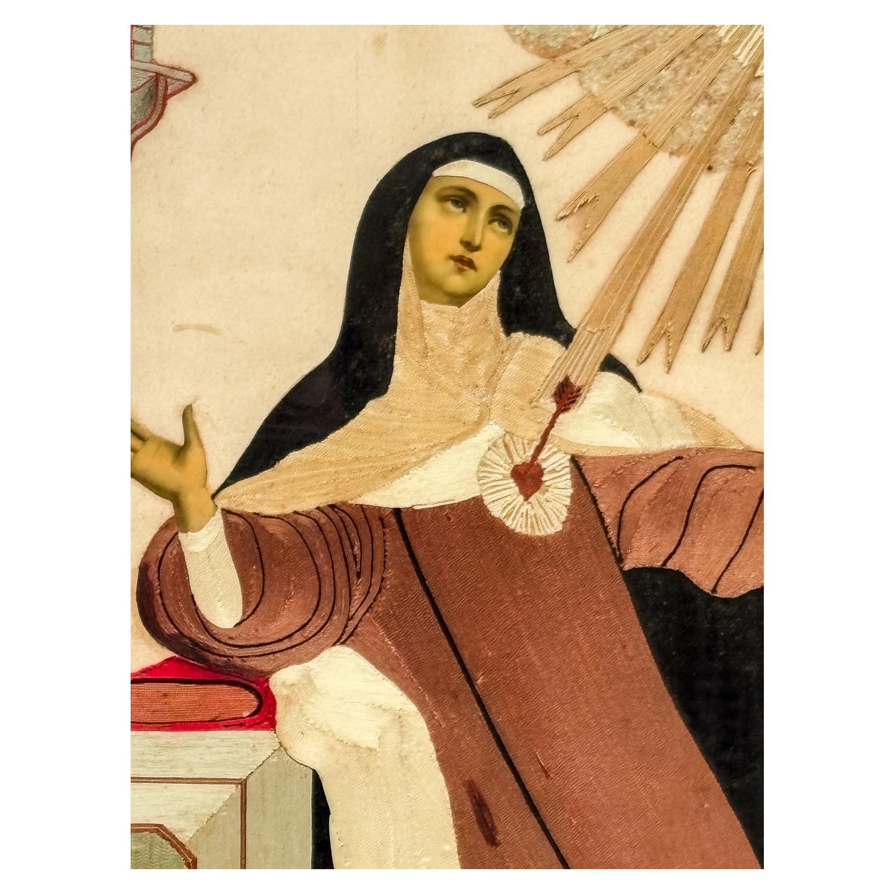 BORDADO ENMARCADO DEL SIGLO XIX