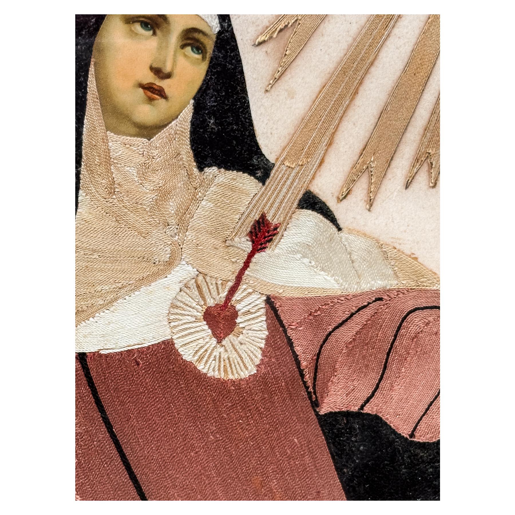 BORDADO ENMARCADO DEL SIGLO XIX