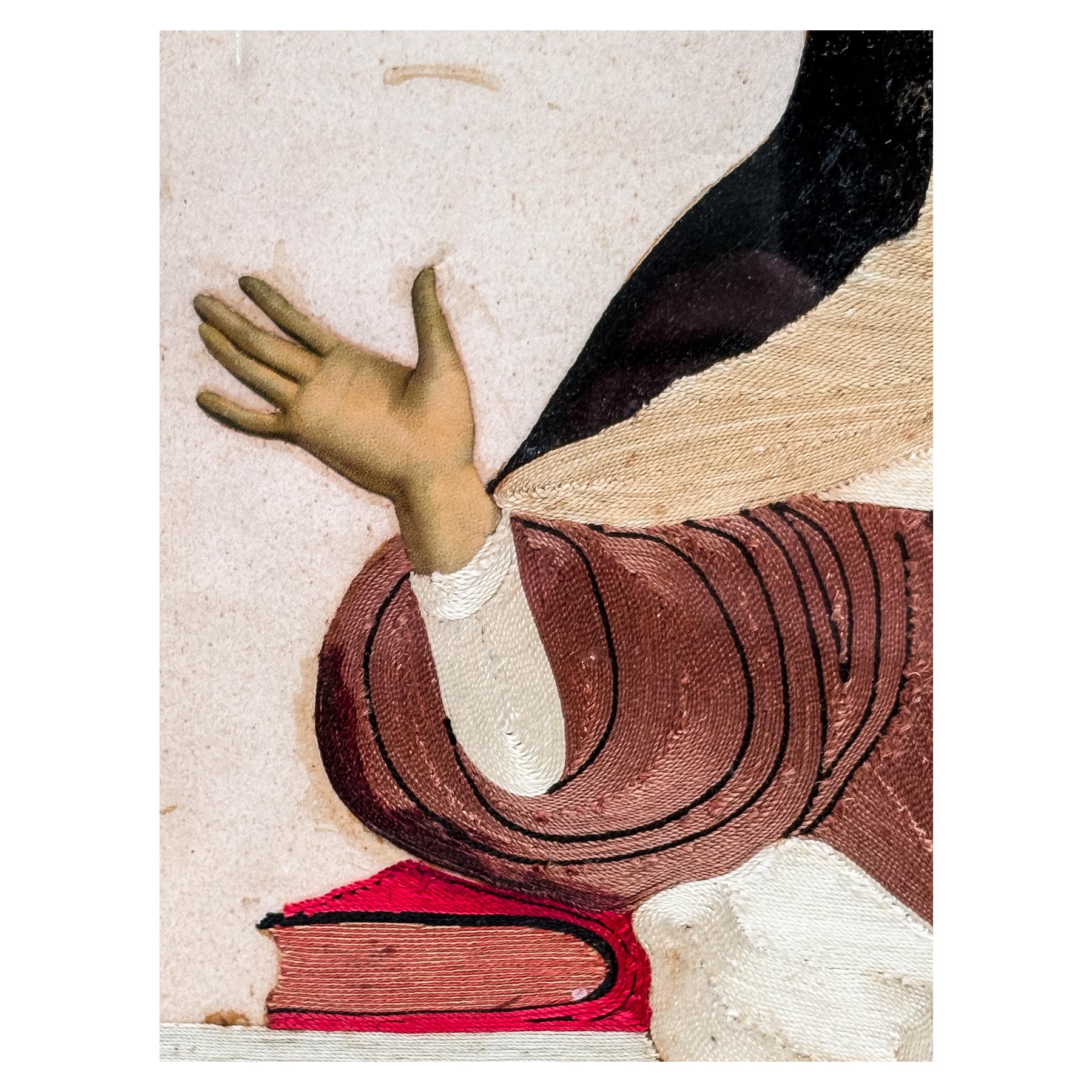 BORDADO ENMARCADO DEL SIGLO XIX