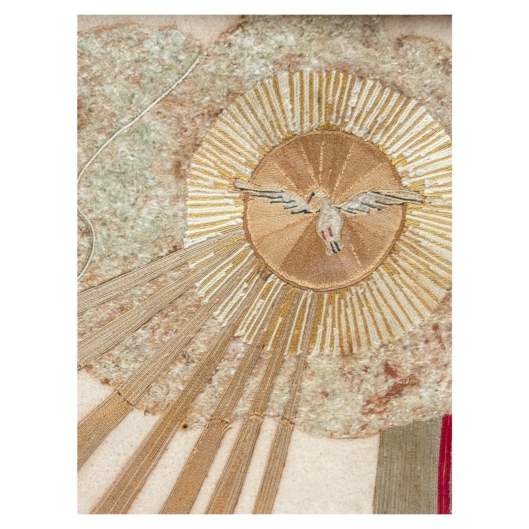 BORDADO ENMARCADO DEL SIGLO XIX