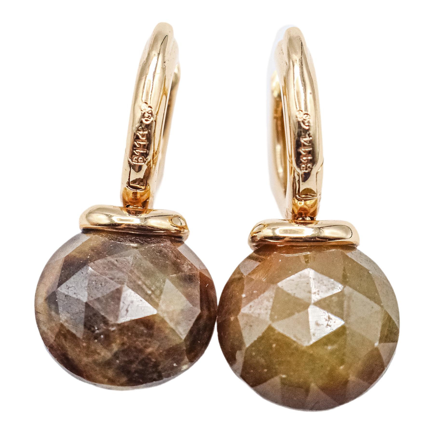 PENDIENTES LARGOS CON ÁGATA SOL Y BRILLANTES