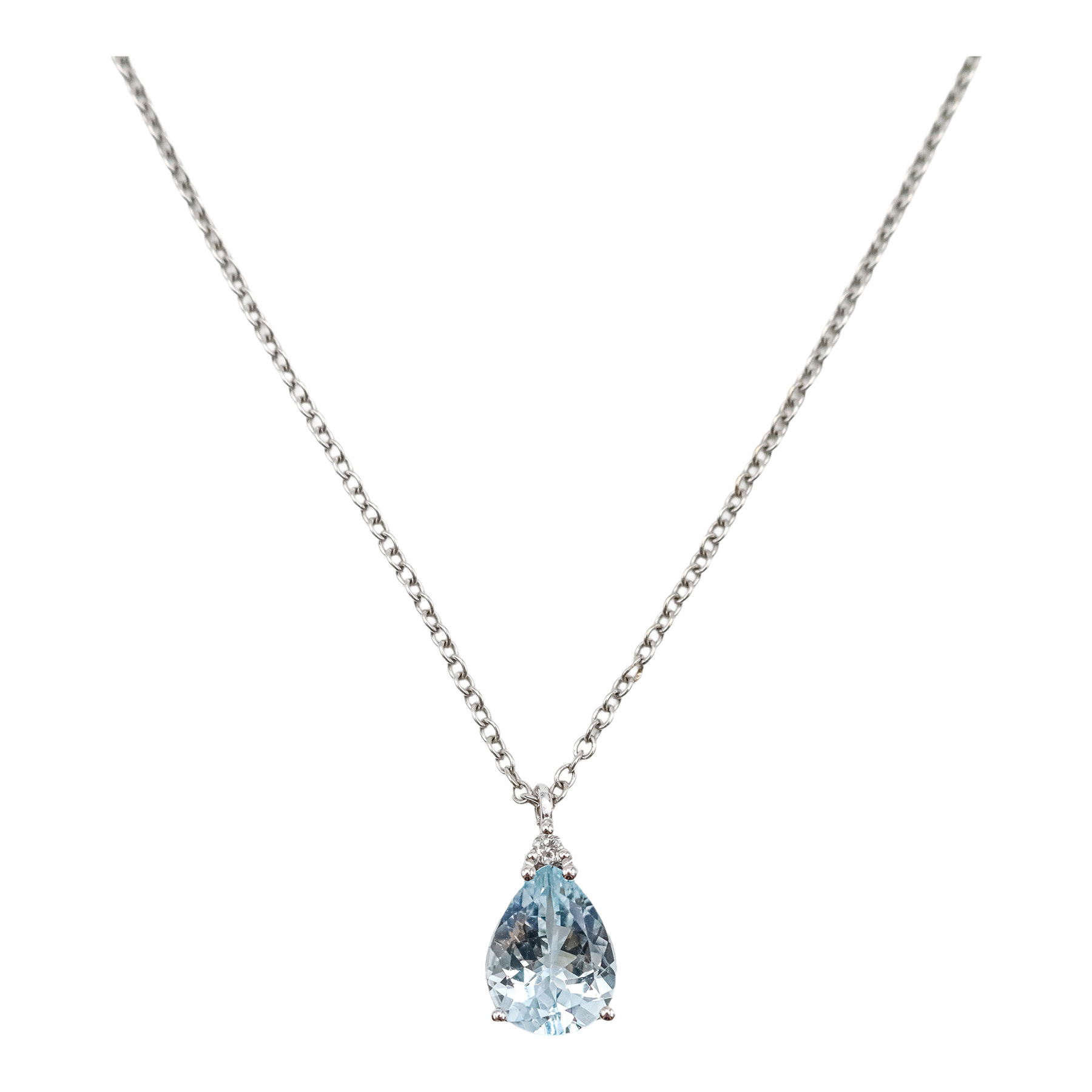 COLGANTE CON AGUAMARINA Y BRILLANTE