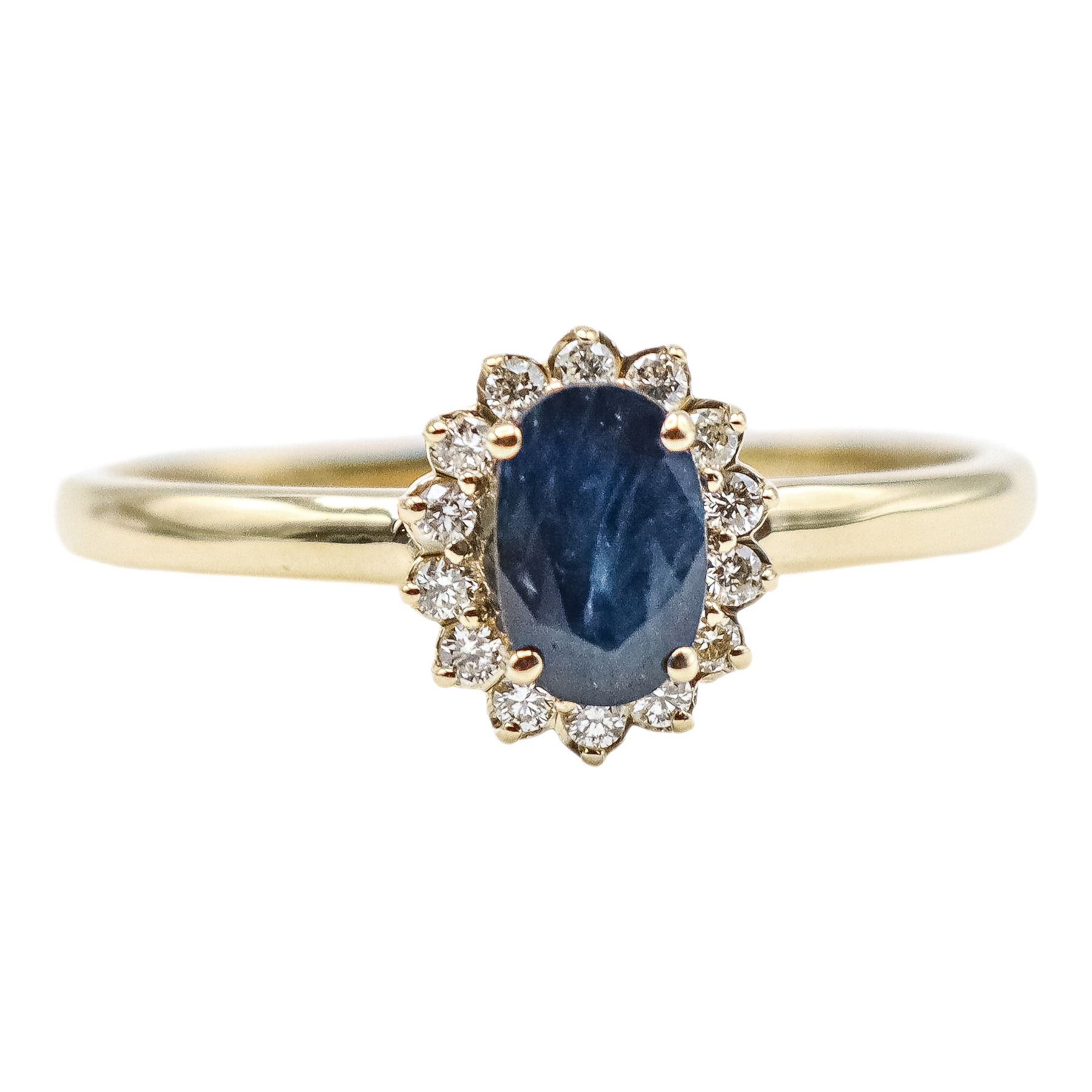 ANILLO ROSETÓN CON ZAFIRO Y BRILLANTES