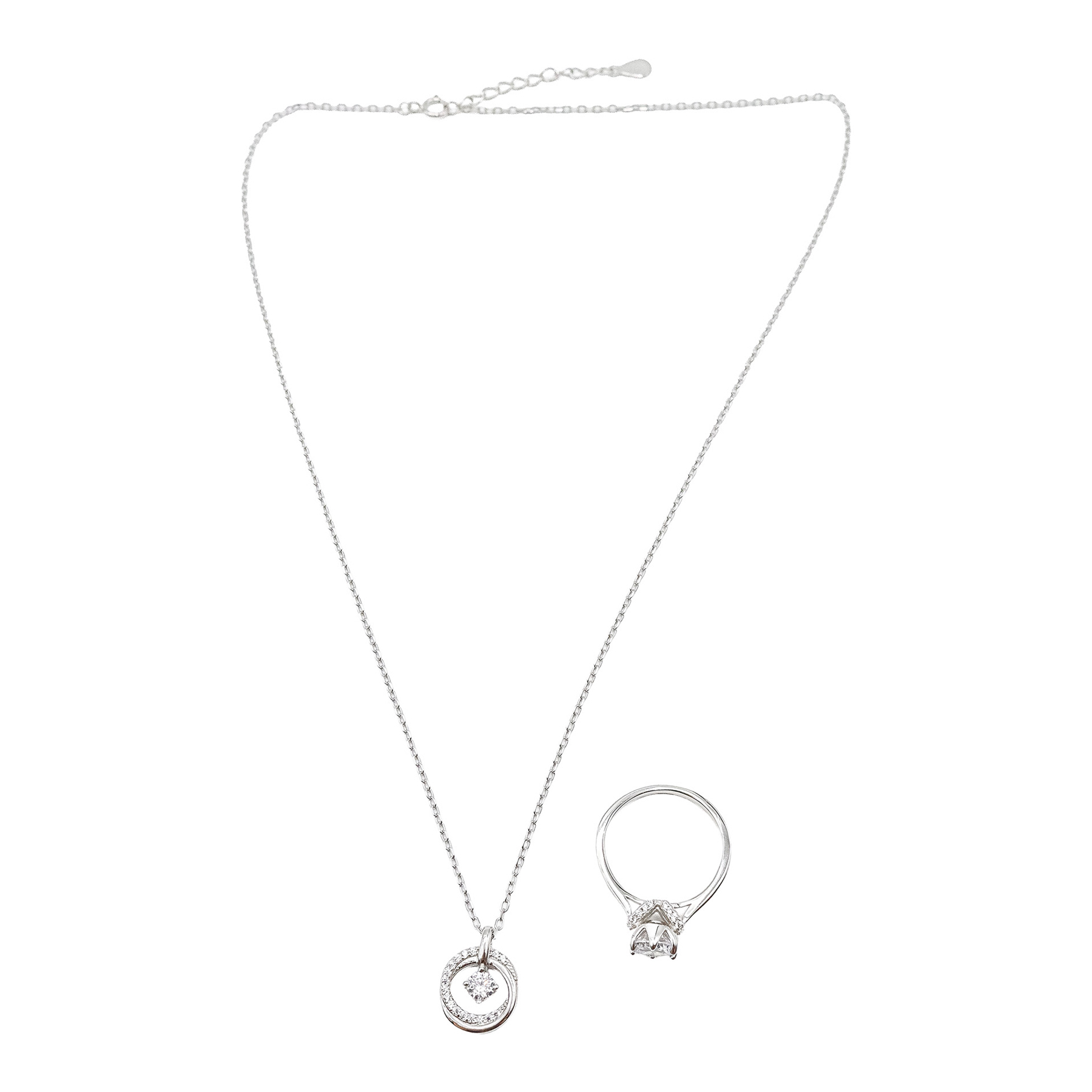 COLGANTE Y ANILLO CON CIRCONITAS