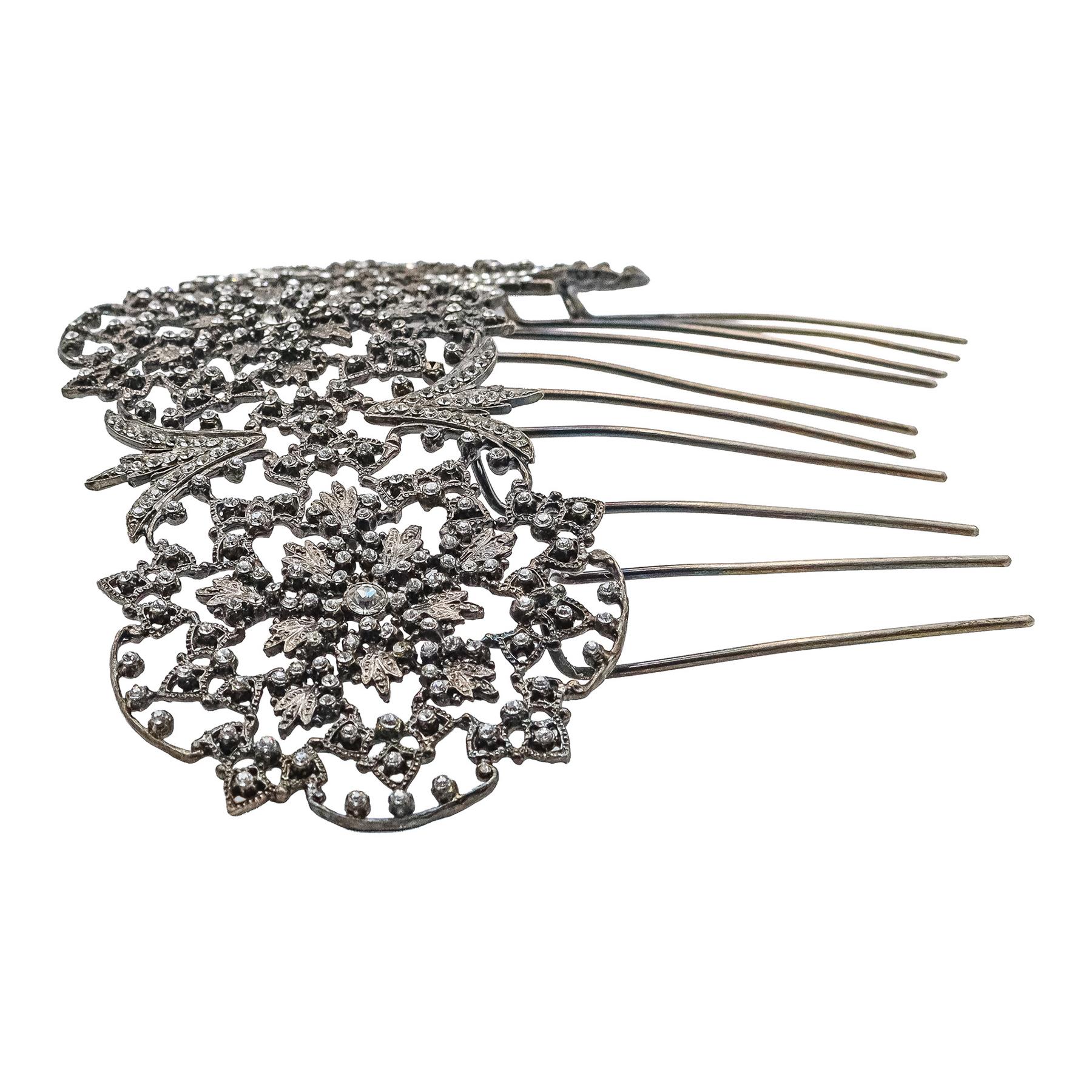 PEINETA DE PLATA CON CIRCONITAS