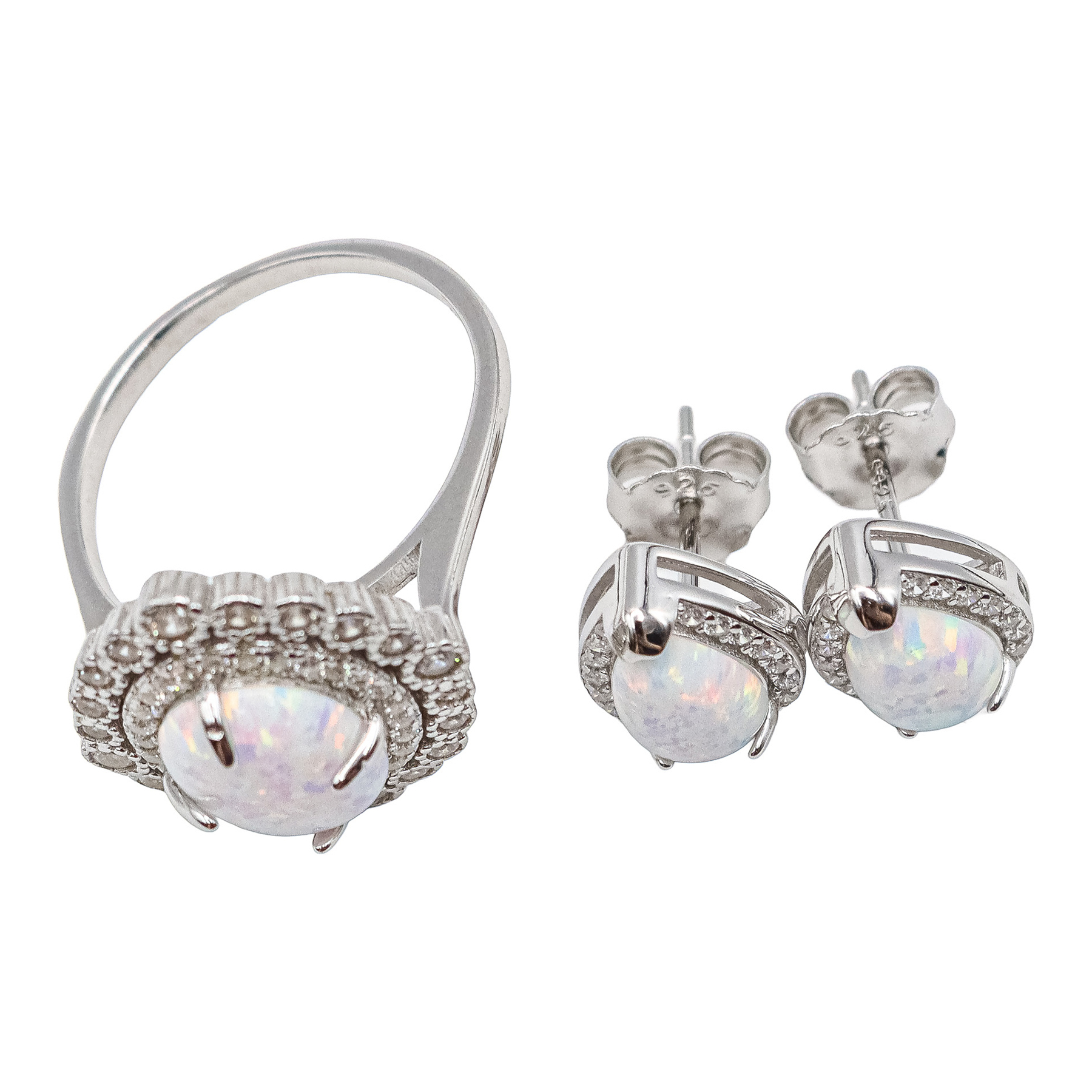 ANILLO Y PENDIENTES CON ÓPALOS