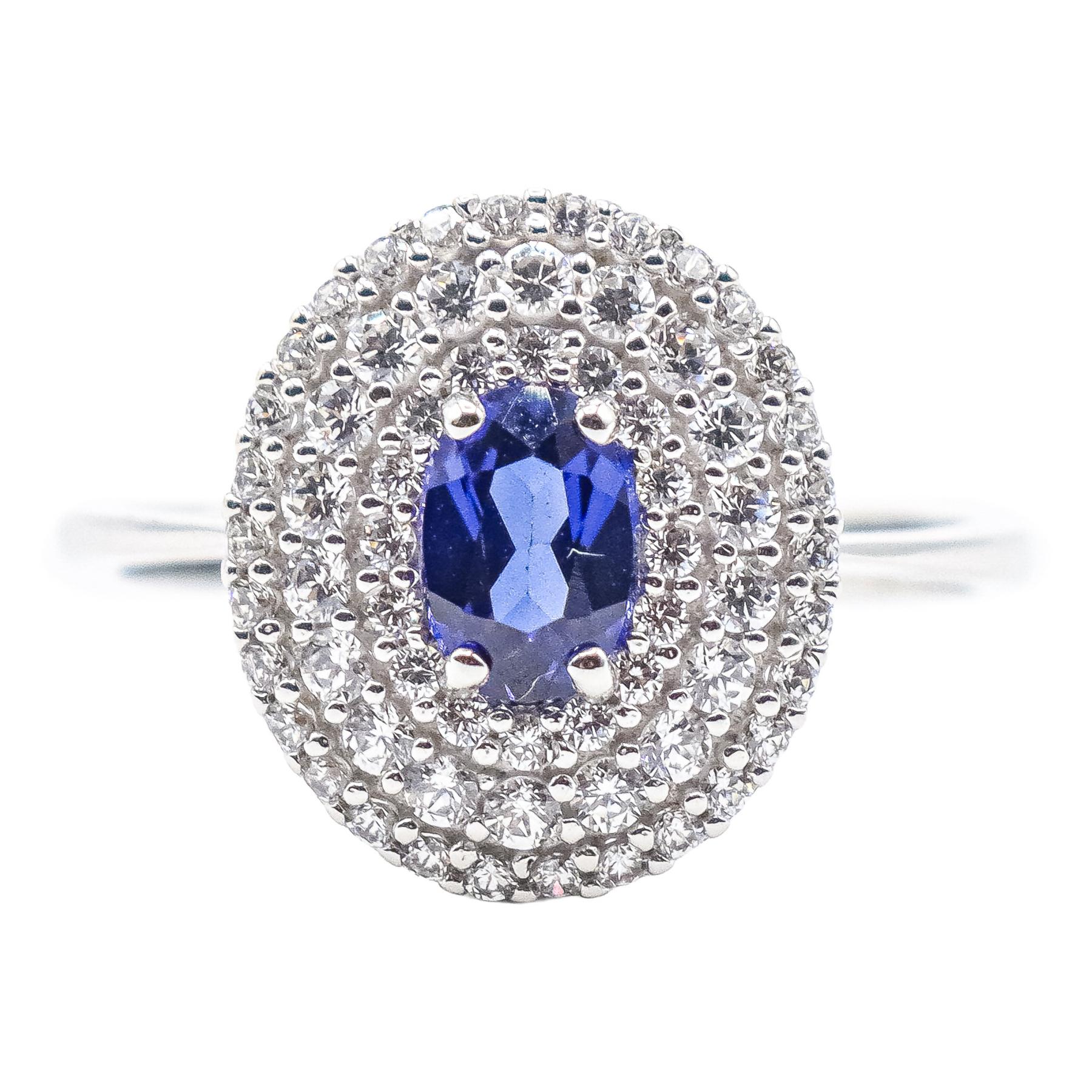 ANILLO ROSETÓN CON ZAFIRO