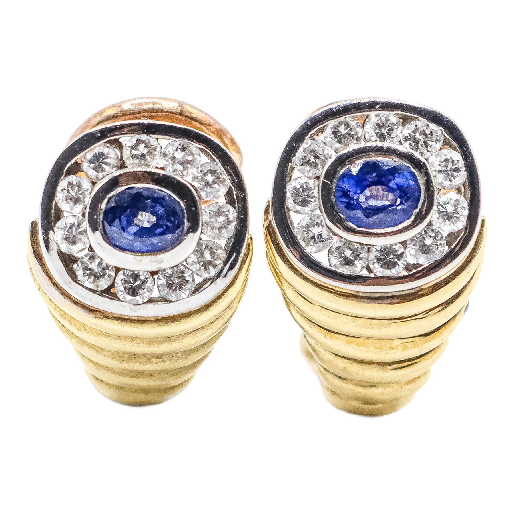 PENDIENTES CON ZAFIROS Y BRILLANTES