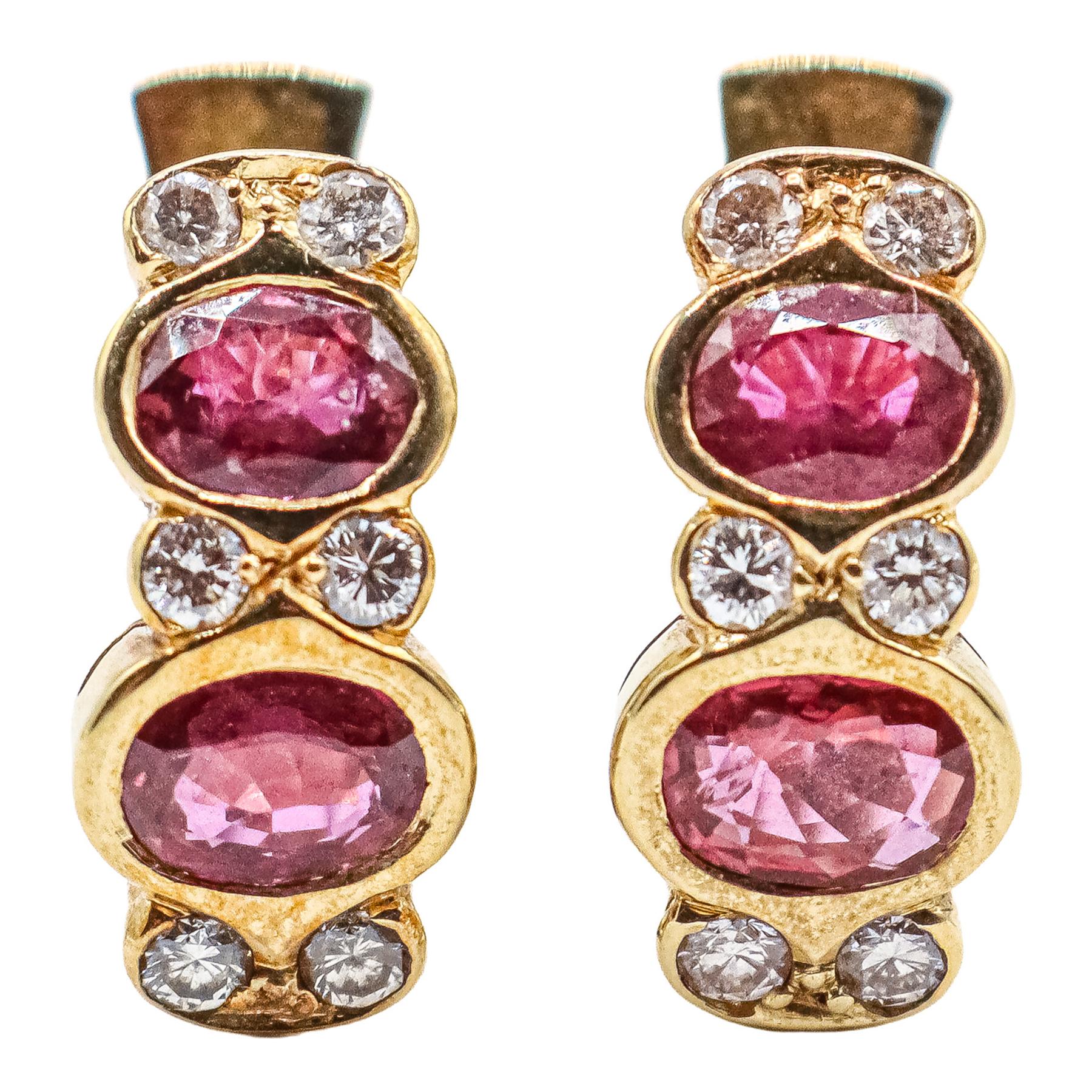 PENDIENTES CON RUBÍES Y BRILLANTES