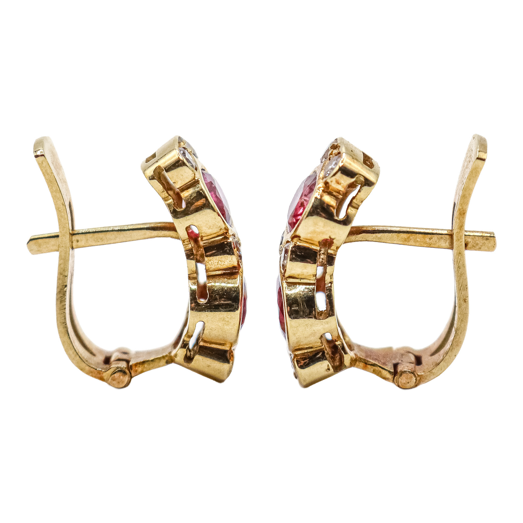 PENDIENTES CON RUBÍES Y BRILLANTES