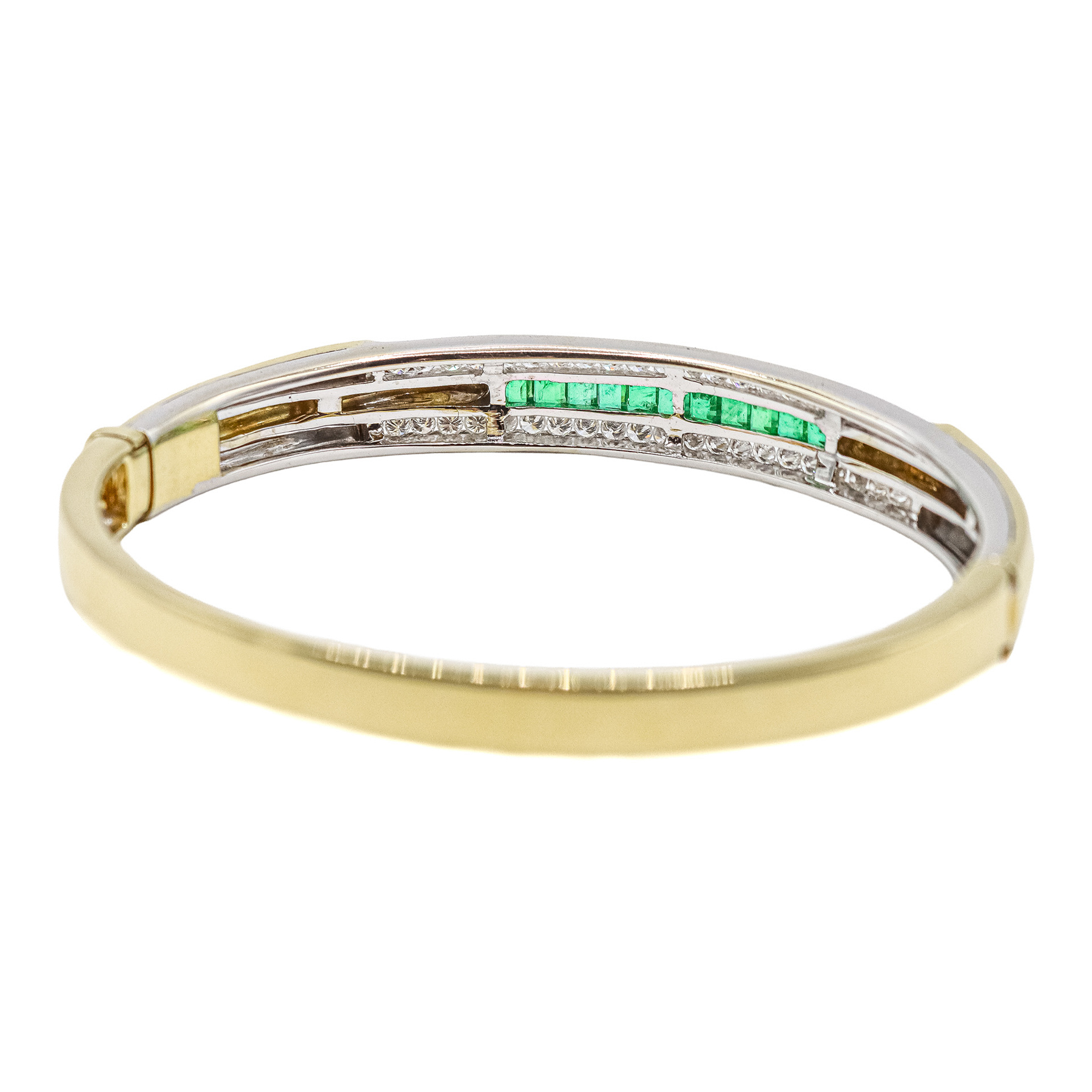 PULSERA ESCLAVA CON DIAMANTES Y ESMERALDAS