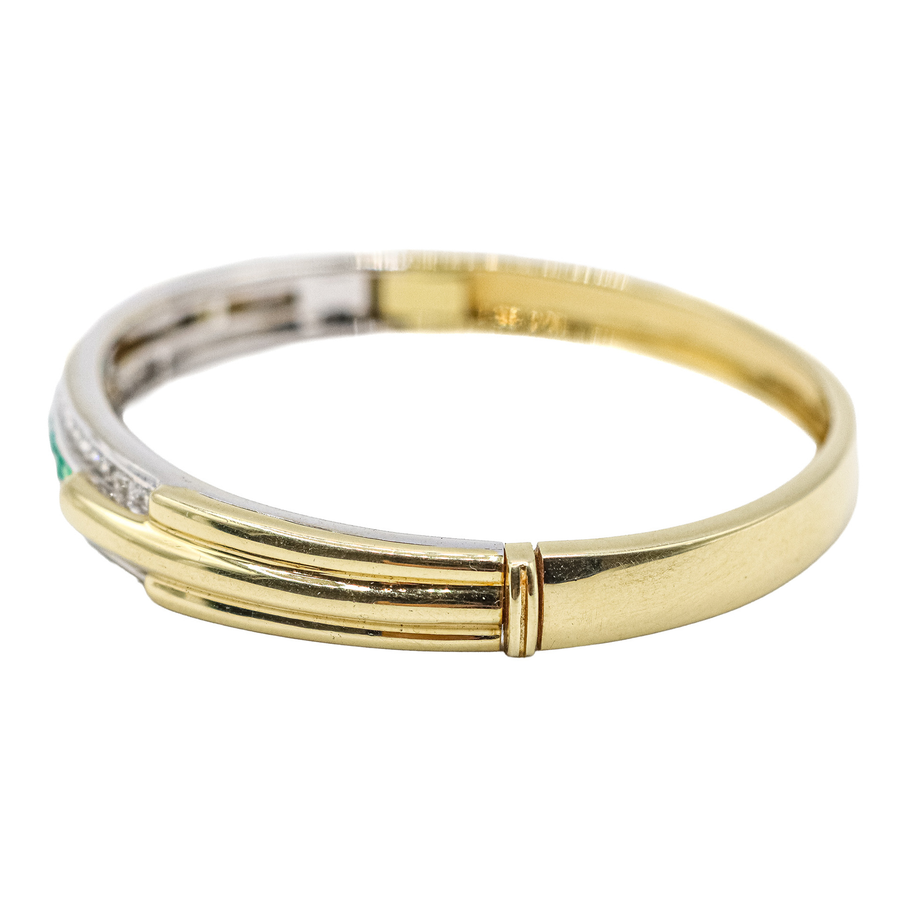 PULSERA ESCLAVA CON DIAMANTES Y ESMERALDAS