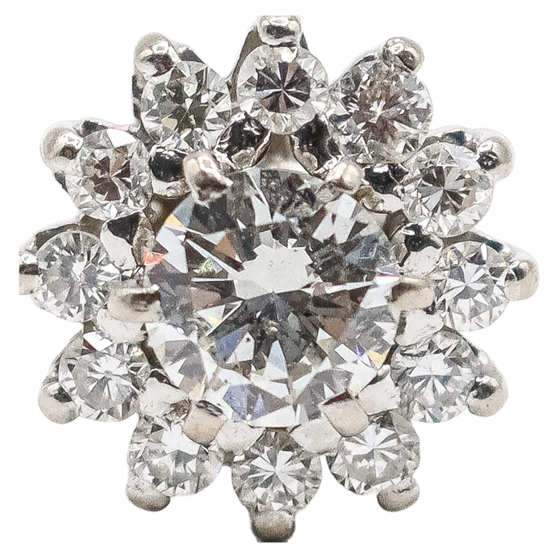 SORTIJA ROSETÓN CON BRILLANTES, AÑOS 70