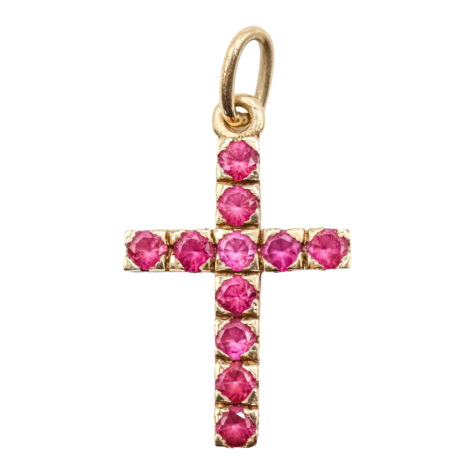 CRUZ COLGANTE CON RUBÍES