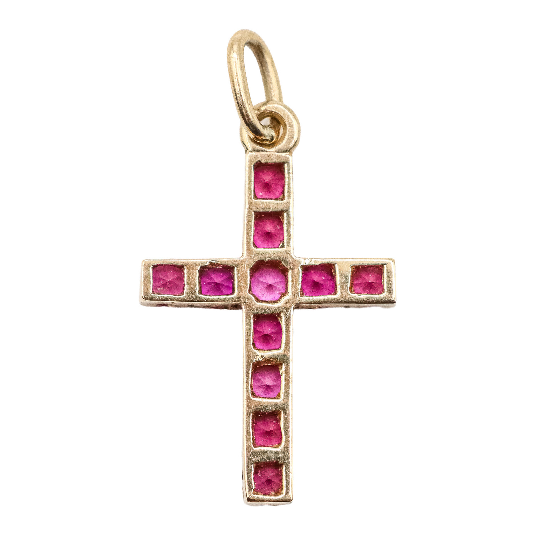 CRUZ COLGANTE CON RUBÍES
