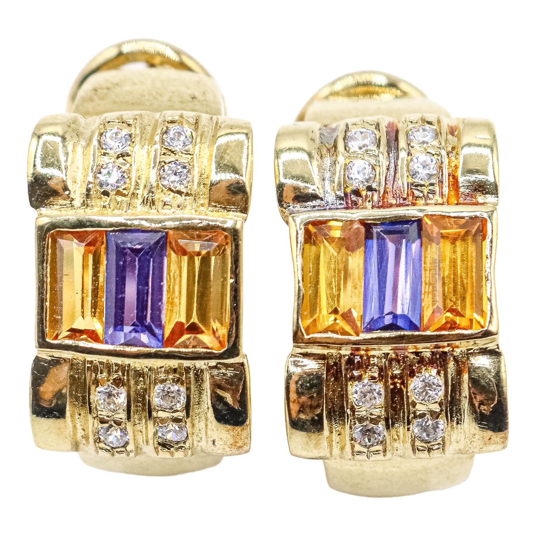 PENDIENTES DE PLATA CON CIRCONITAS DE COLOR