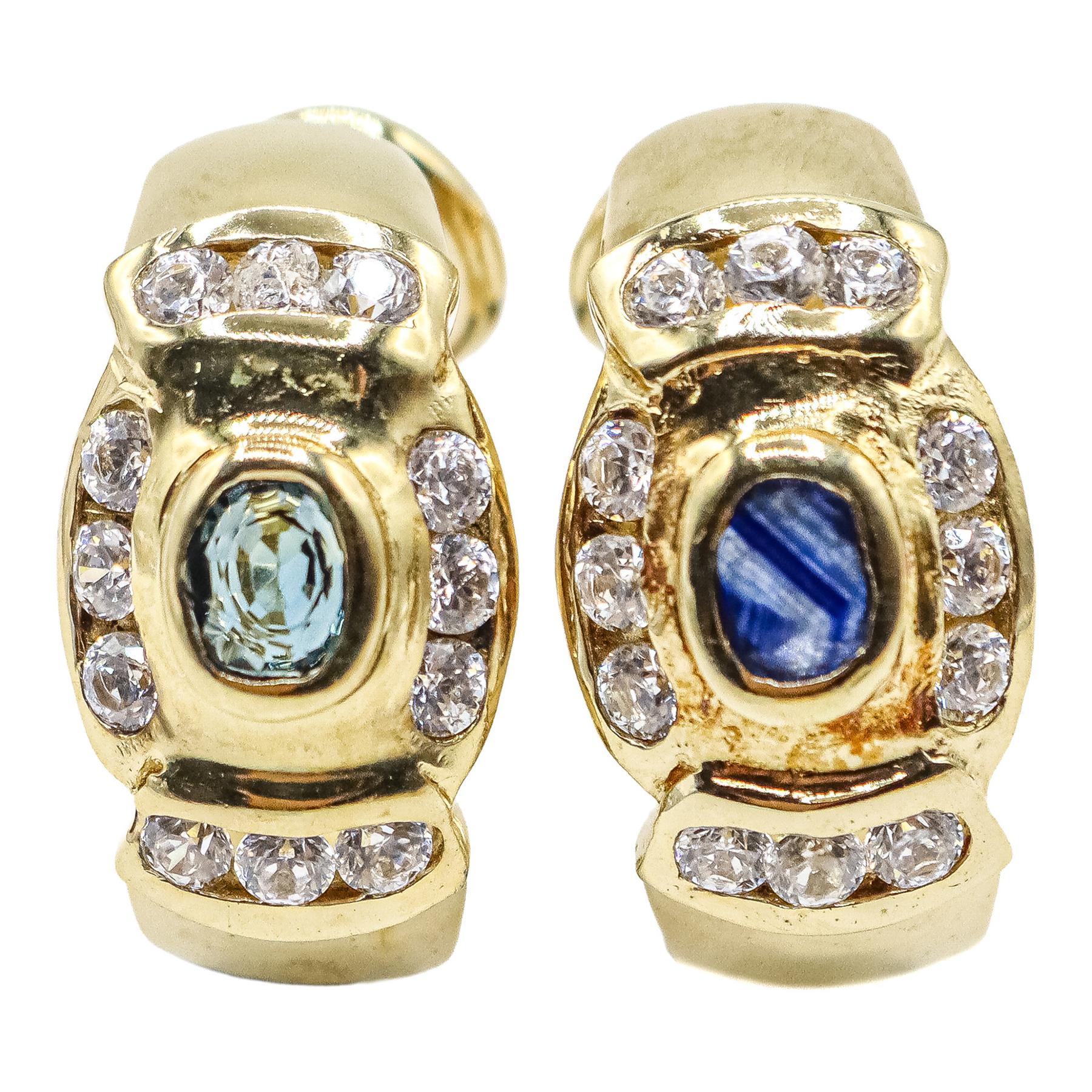 PENDIENTES DE PLATA CON CIRCONITAS DE COLOR