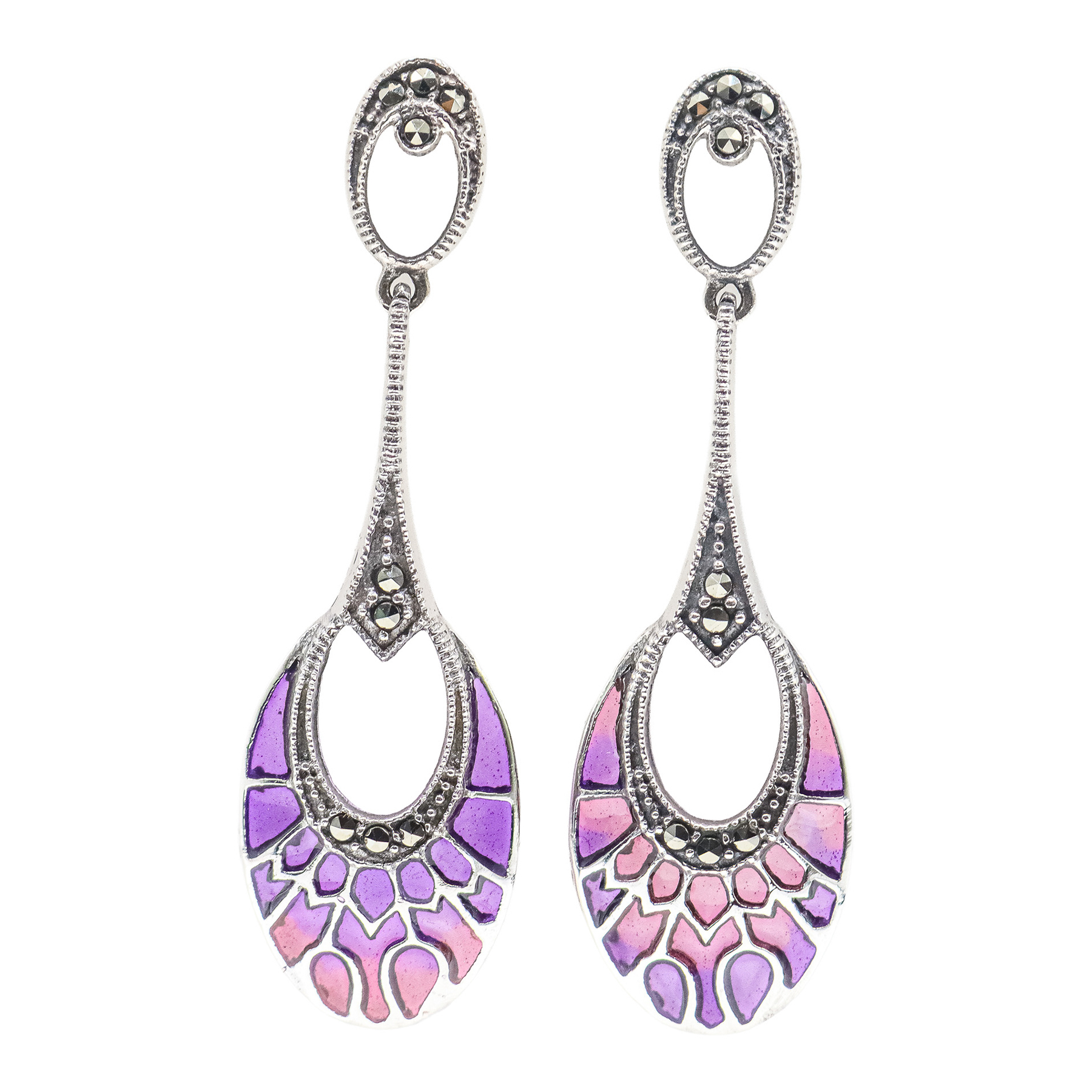 PENDIENTES LARGOS CON ESMALTES