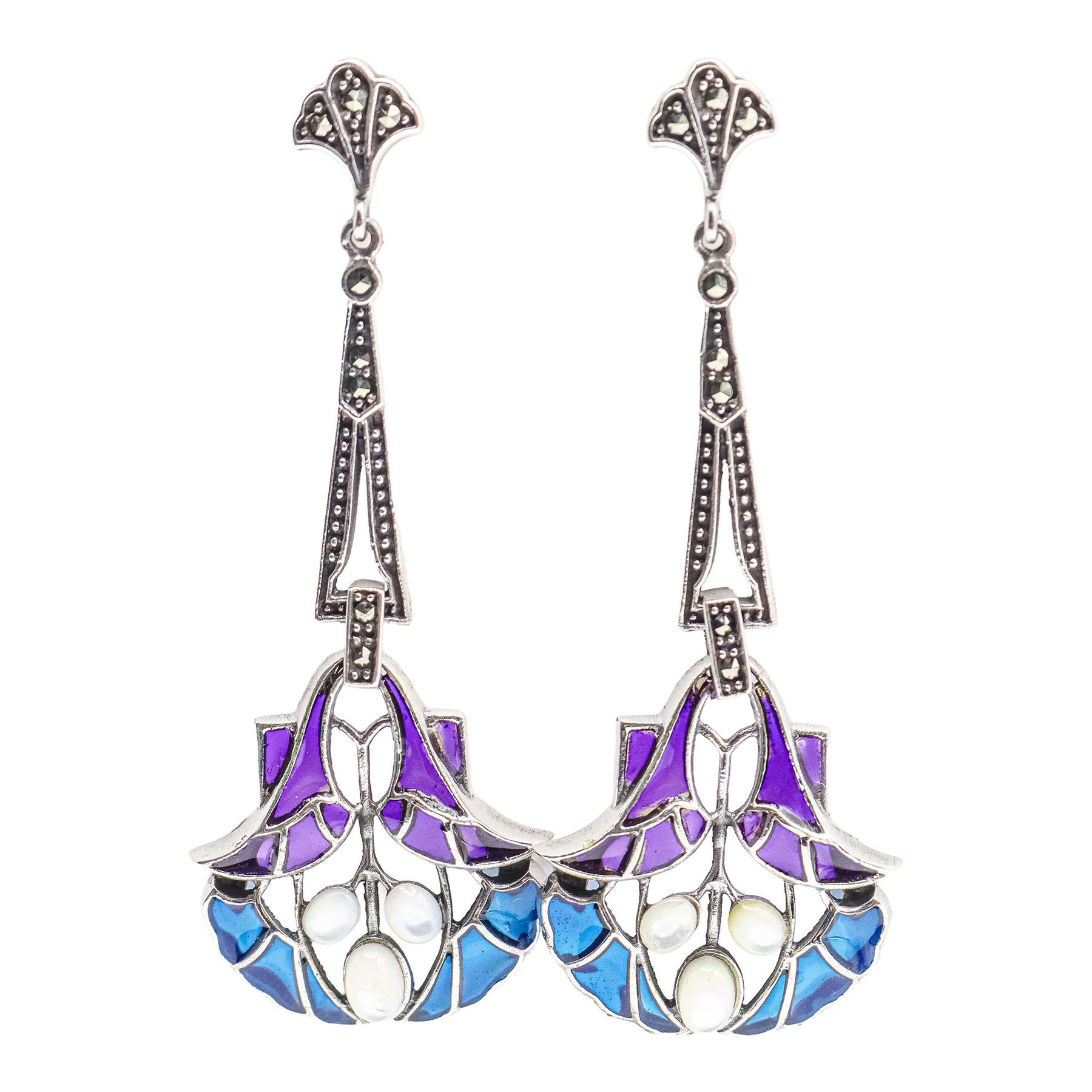 PENDIENTES LARGOS CON ESMALTES