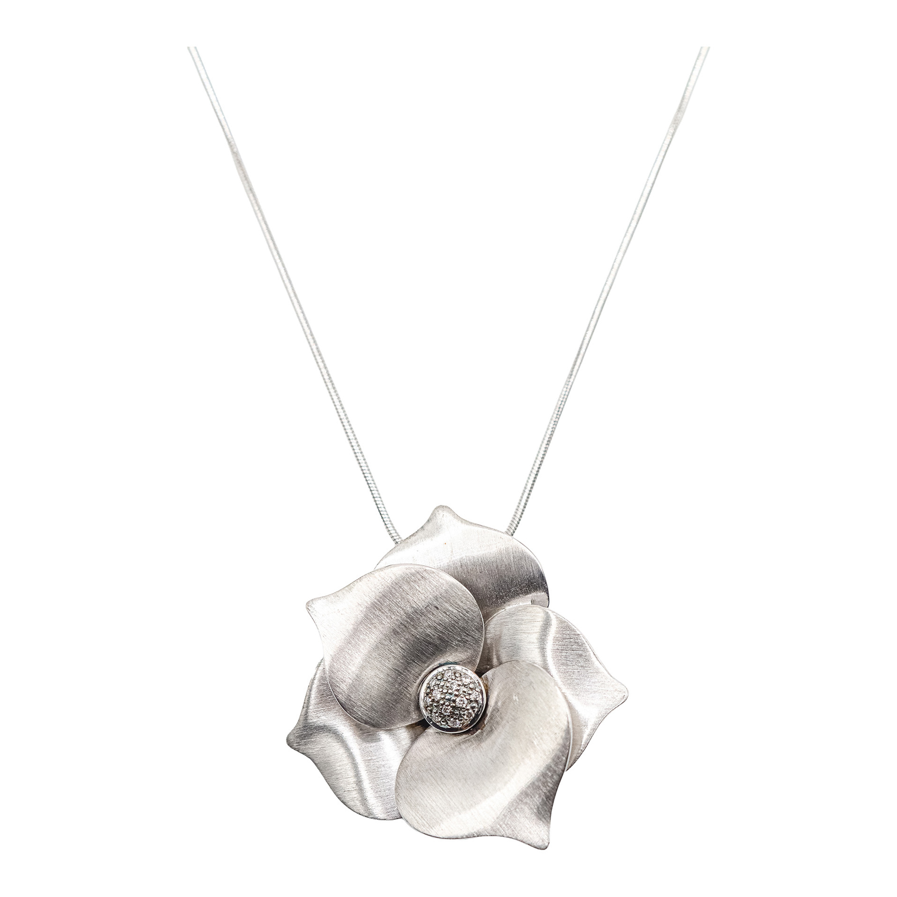 COLGANTE FLOR CON DIAMANTES