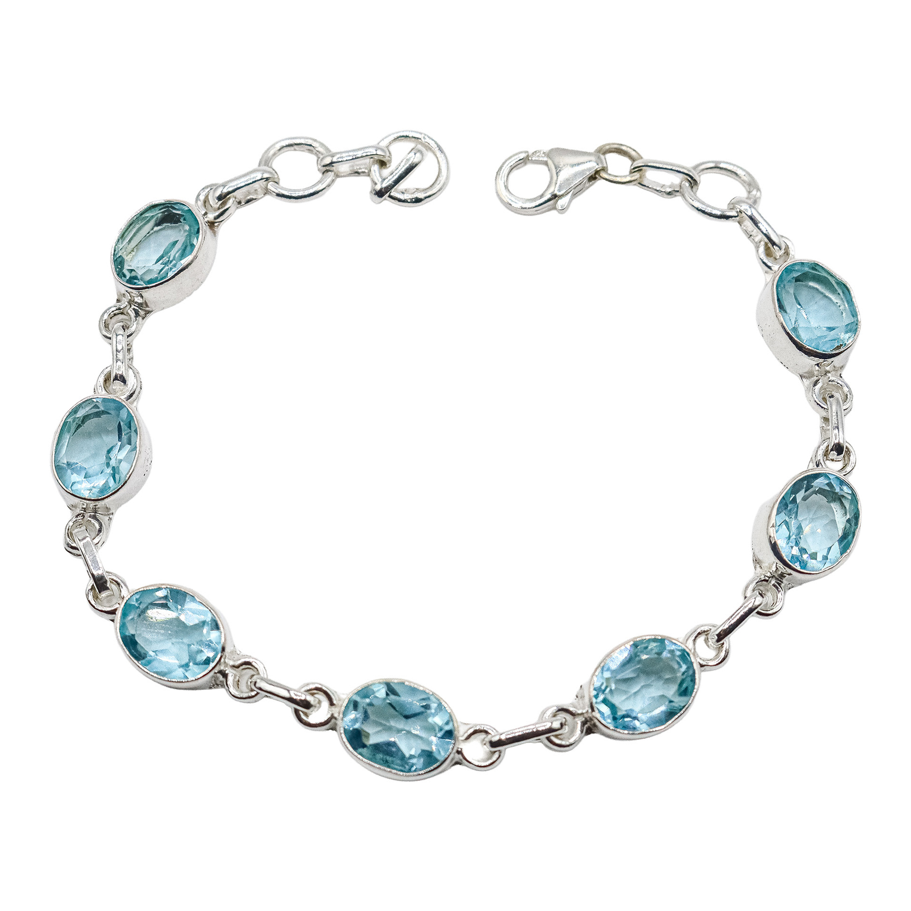 PULSERA DE PLATA CON TOPACIOS