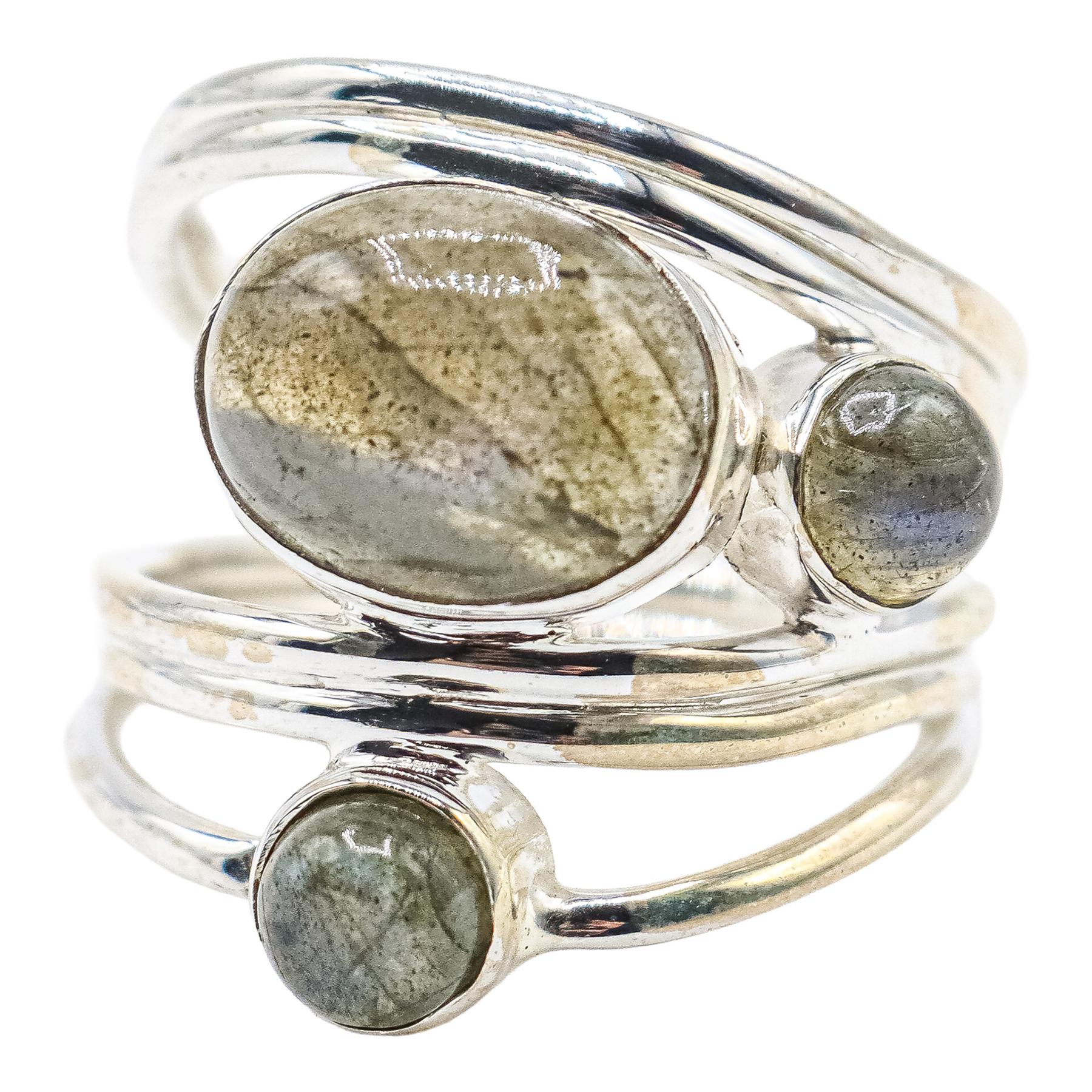 ANILLO DE PLATA CON LABRADORITAS