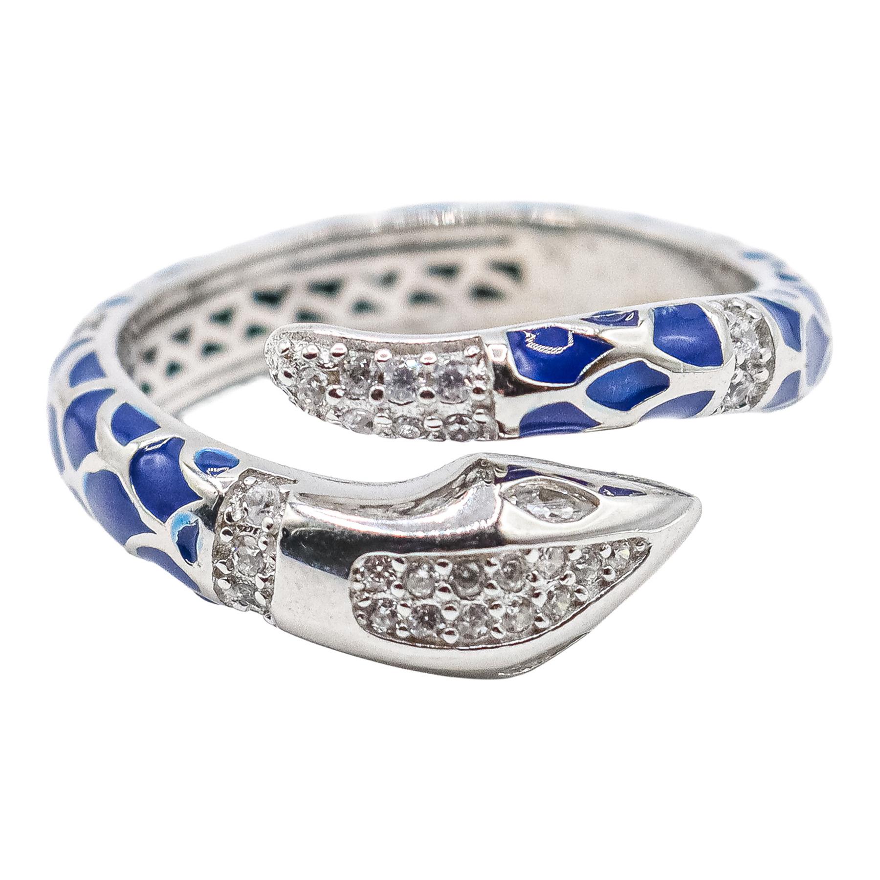 ANILLO SERPIENTE CON CIRCONITAS Y ESMALTE