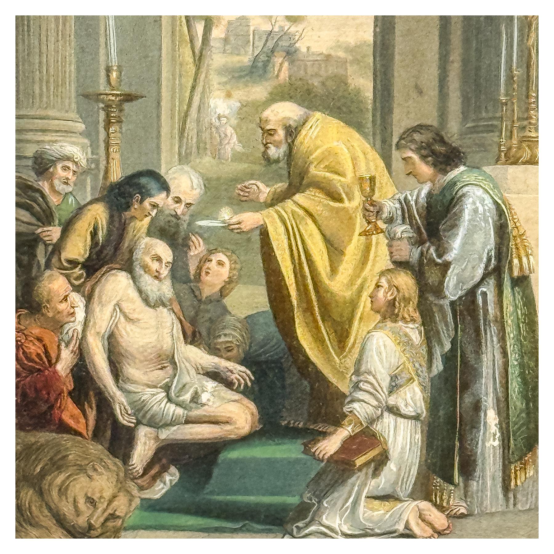 GRABADO RELIGIOSO ENMARCADO DEL S.XIX