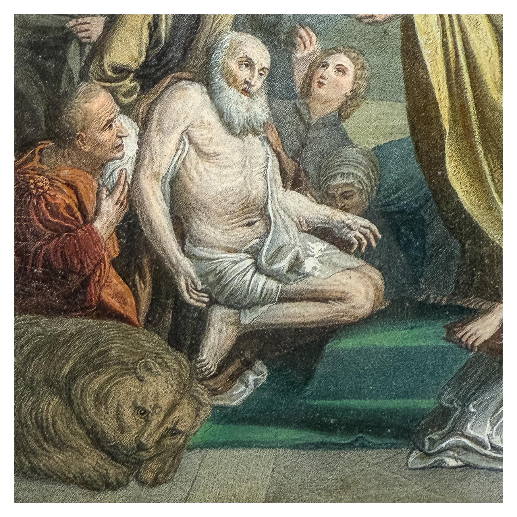 GRABADO RELIGIOSO ENMARCADO DEL S.XIX