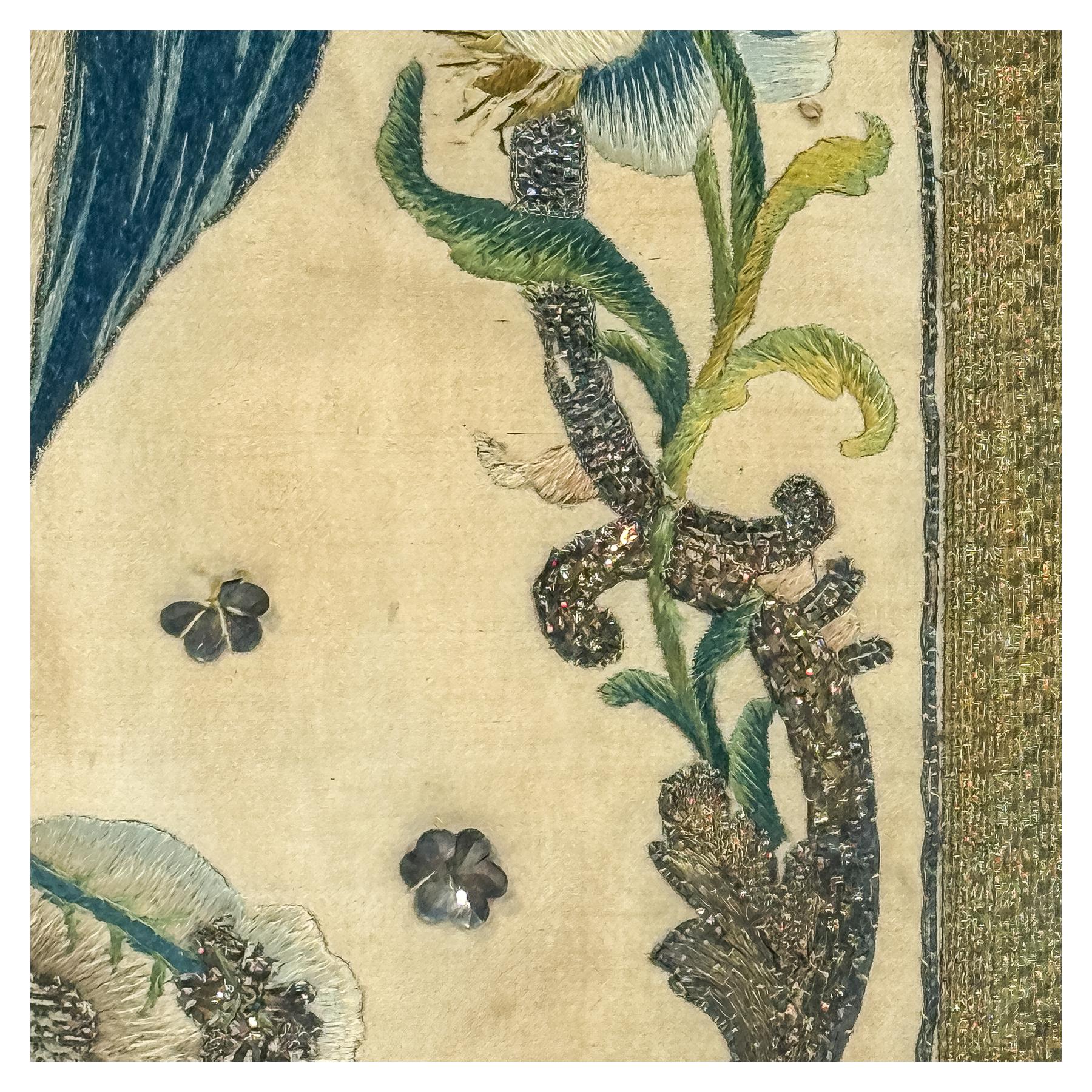 BORDADO RELIGIOSO ENMARCADO DEL S.XIX