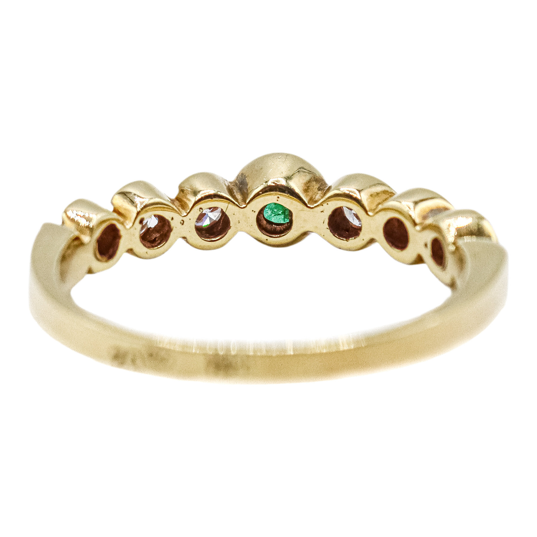 ANILLO CON ESMERALDA Y BRILLANTES ROSAS