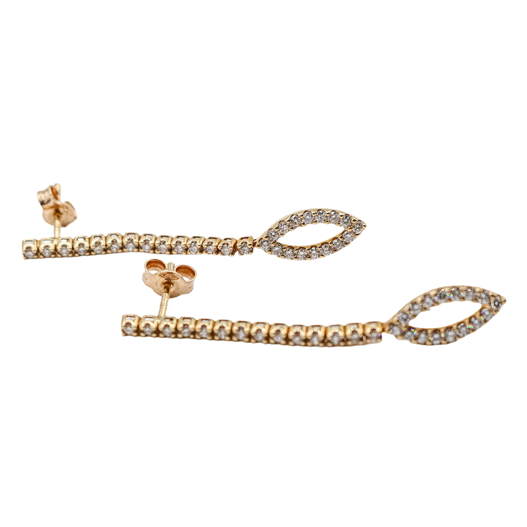 PENDIENTES LARGOS CON BRILLANTES