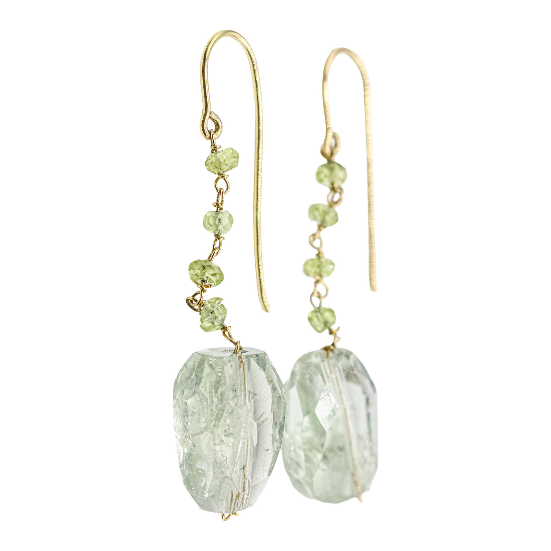 PENDIENTES LARGOS CON OLIVINAS