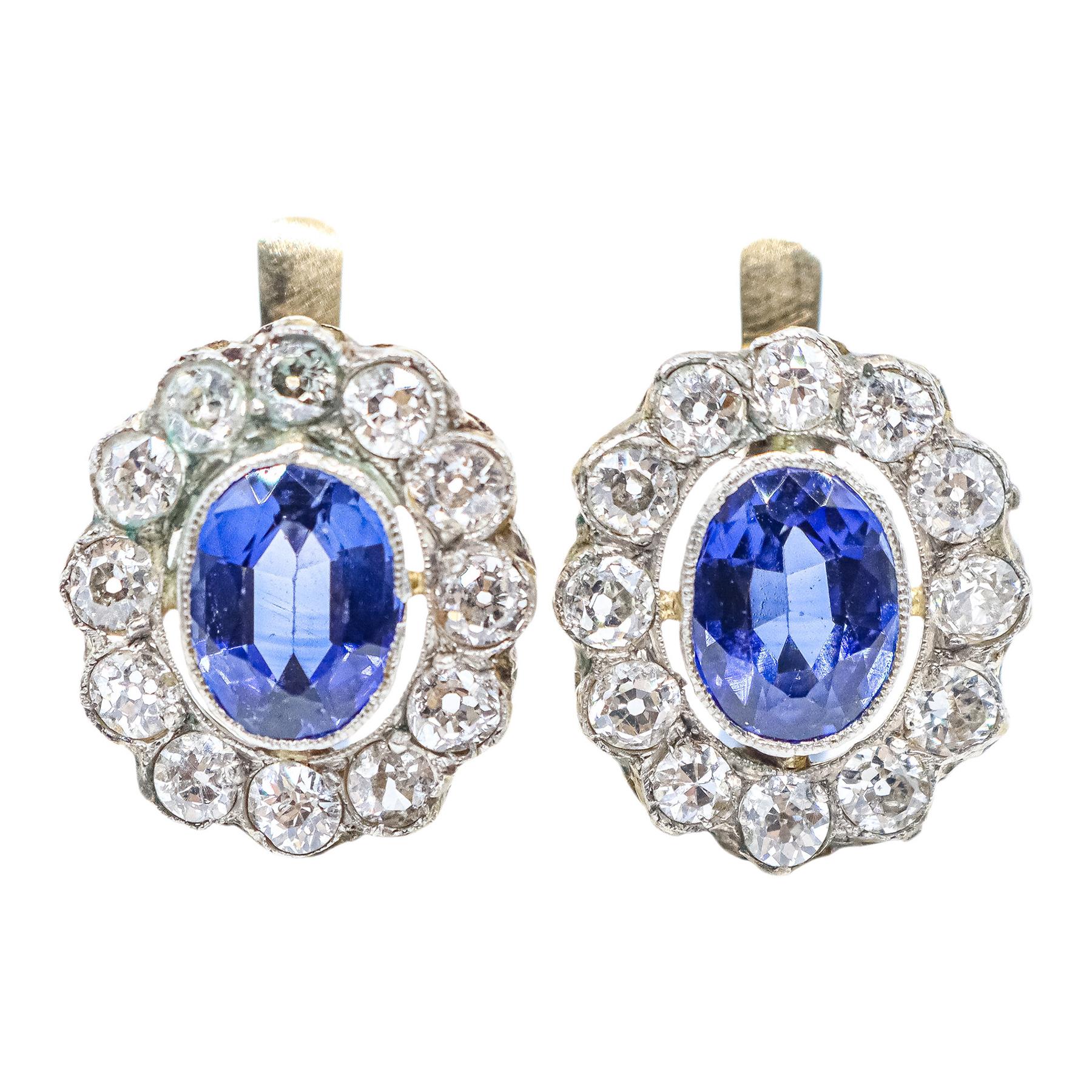 PENDIENTES ROSETONES DE MEDIADOS S.XX