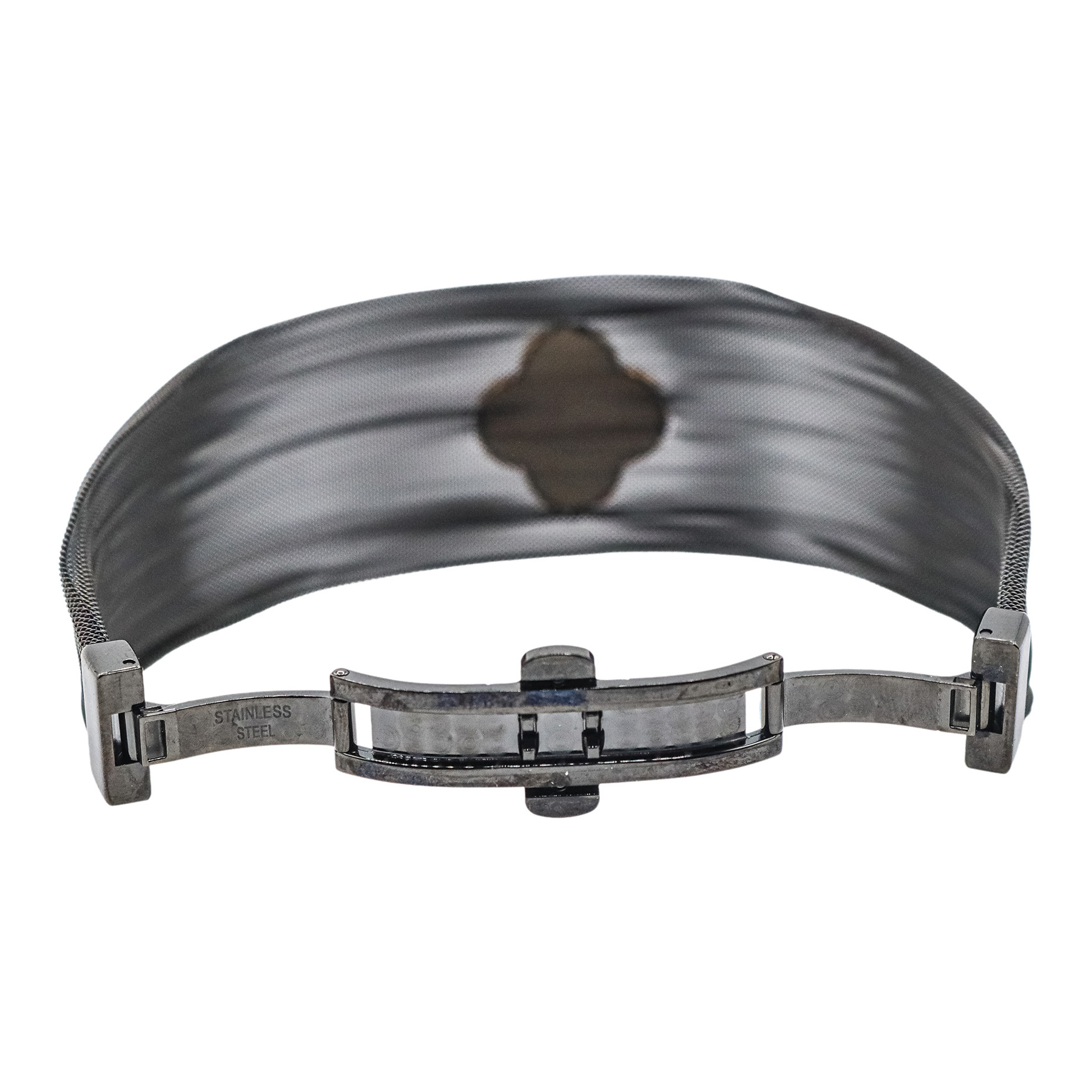 PULSERA ANCHA CON TREBOL DE NÁCAR Y ORO