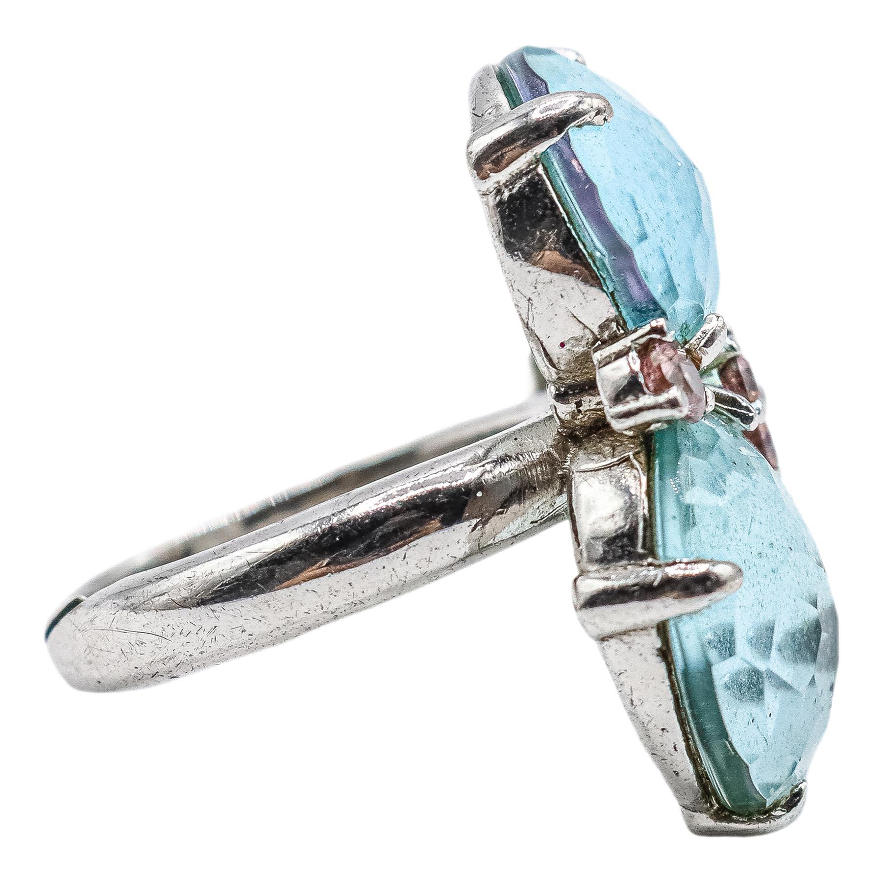 ANILLO CON CUARZOS AZULES 